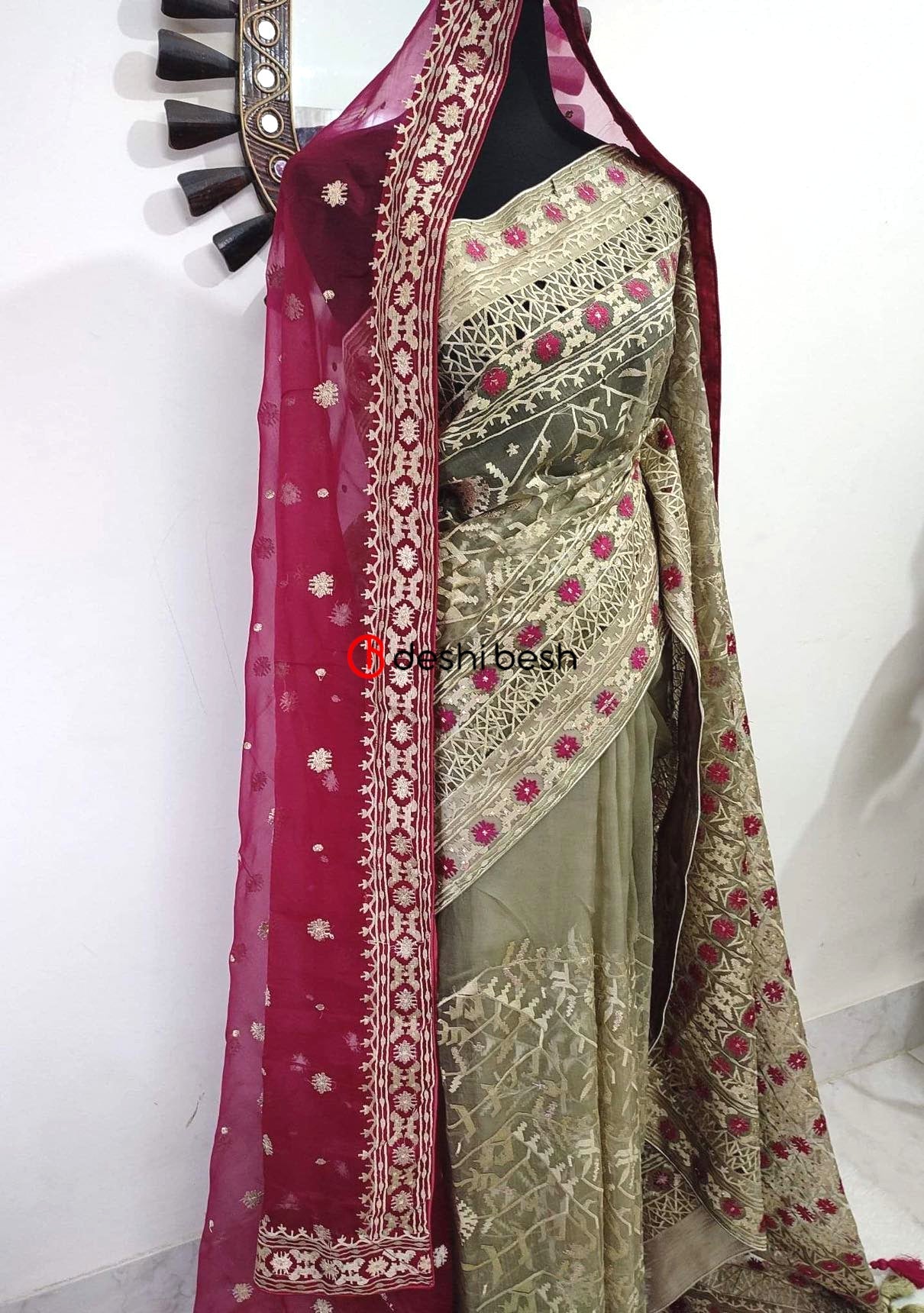 Azure Mist Muslin Saree