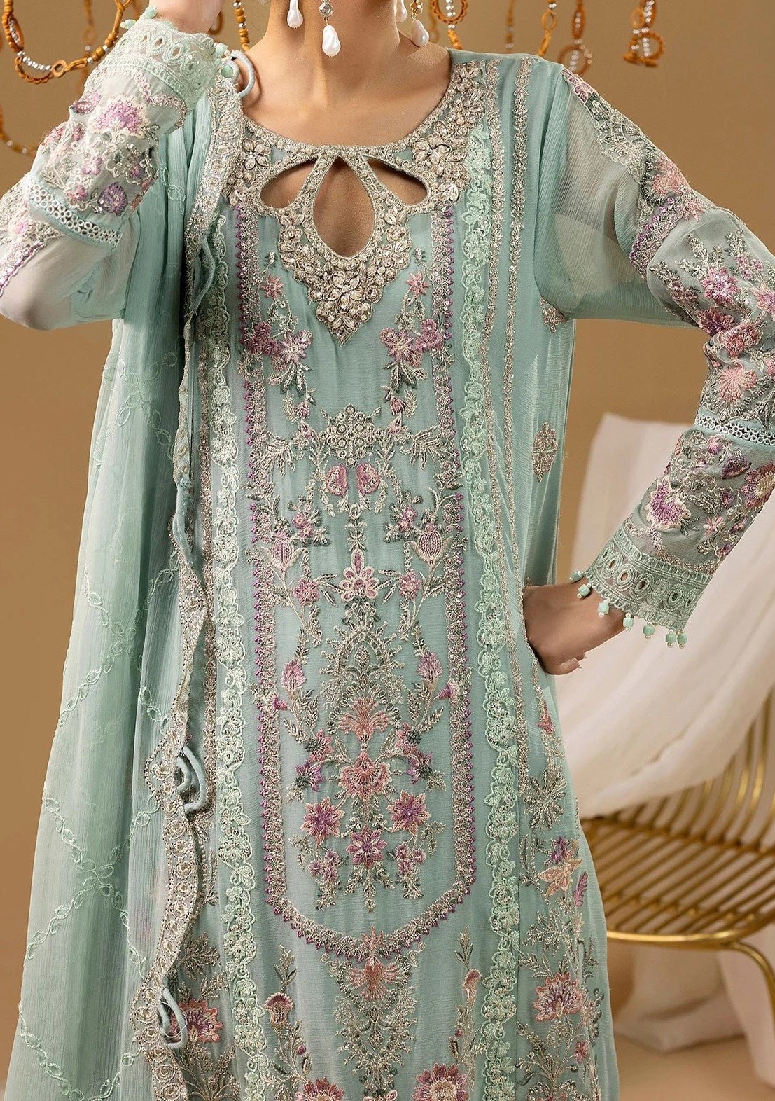 Adan's Libas Pakistani Luxury Chiffon Dress - db30048
