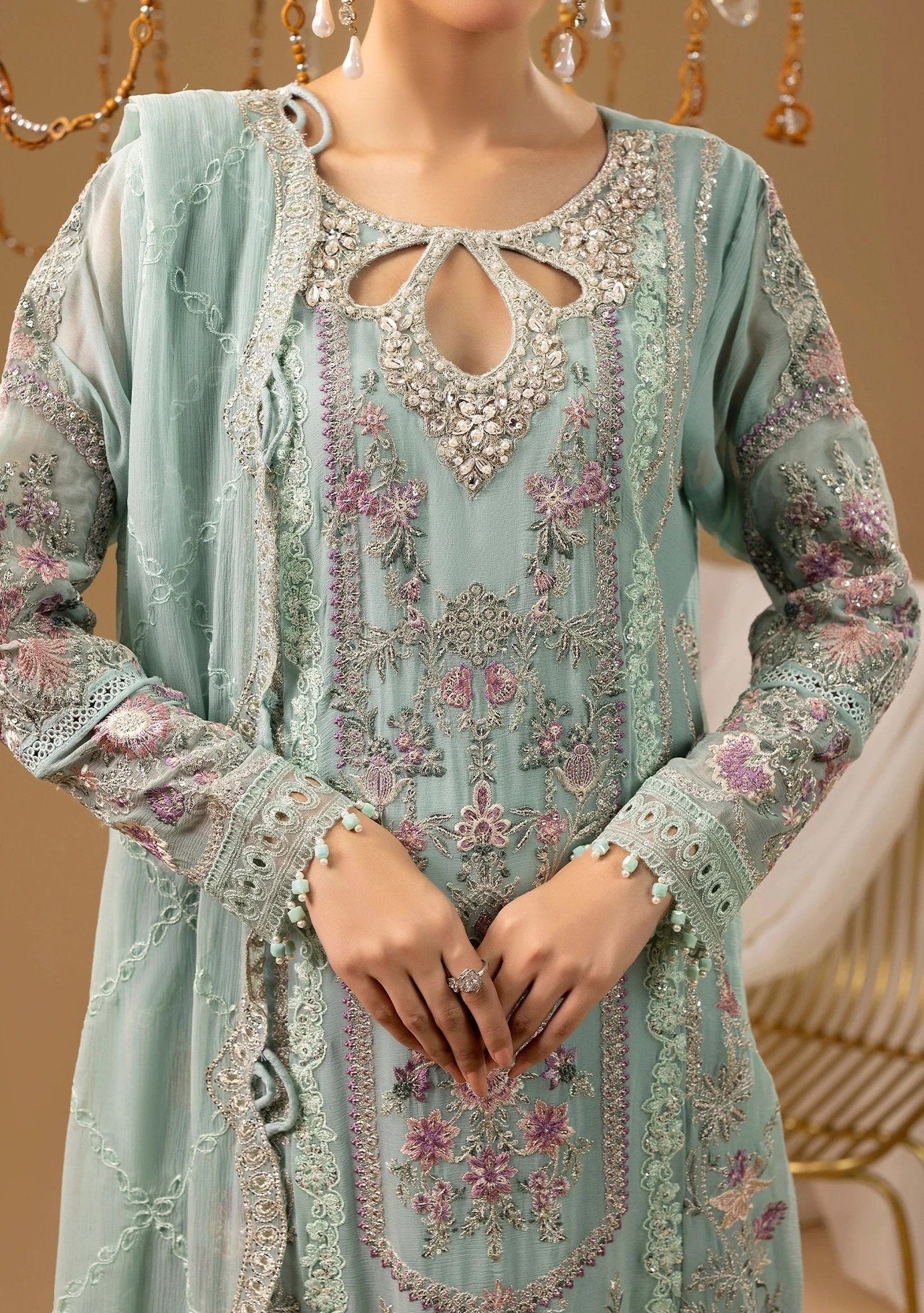 Adan's Libas Pakistani Luxury Chiffon Dress - db30048