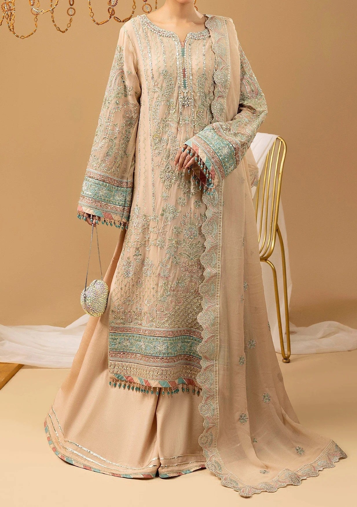 Adan's Libas Pakistani Luxury Chiffon Dress - db30049