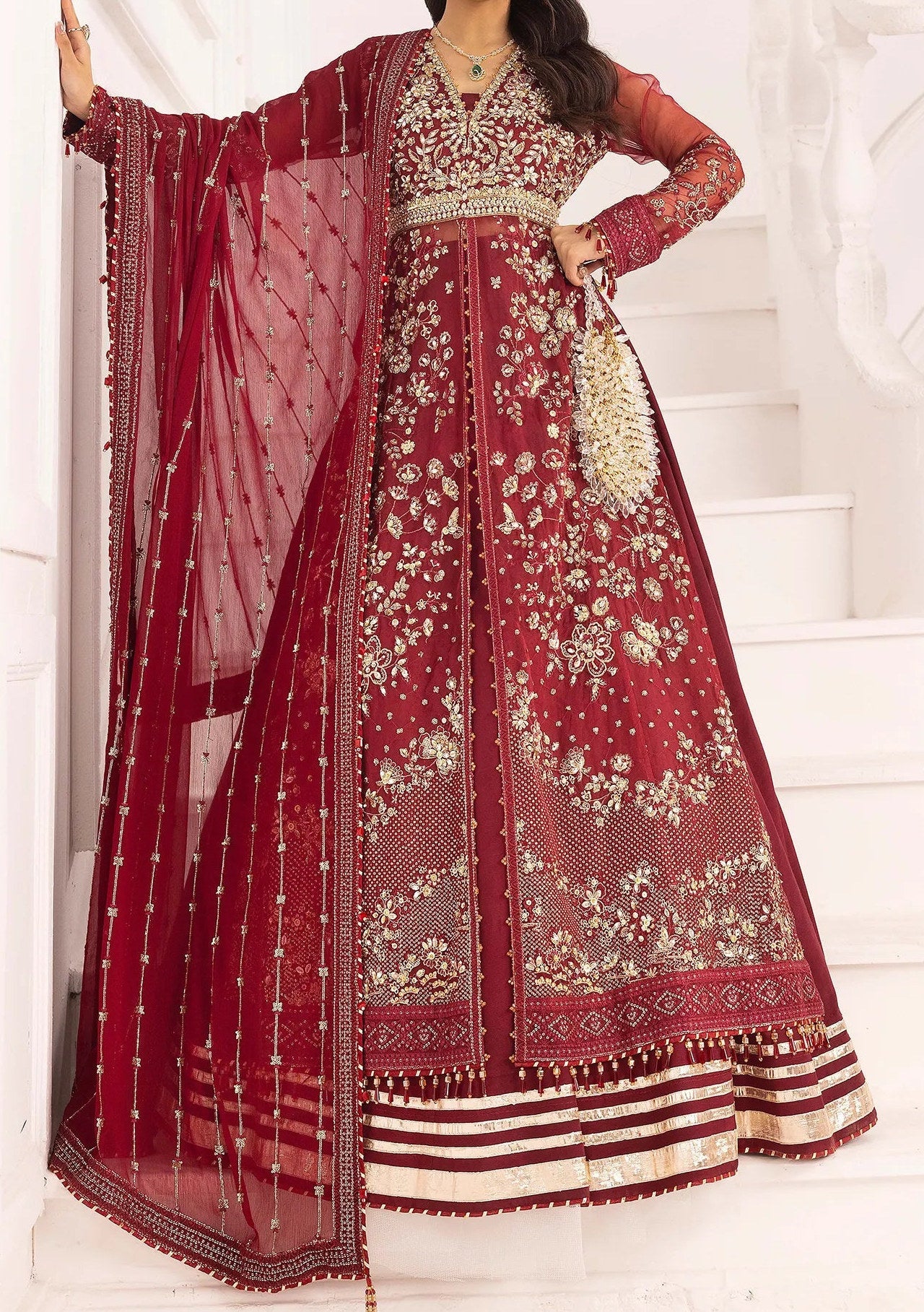 Adan's Libas Perfume Pakistani Luxury Organza Dress - db30299