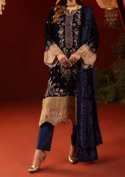 Adan's Libas Plachi Pakistani Velvet Dress - db27418