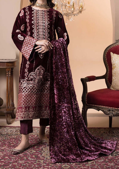 Adan's Libas Plachi Pakistani Velvet Dress - db27165