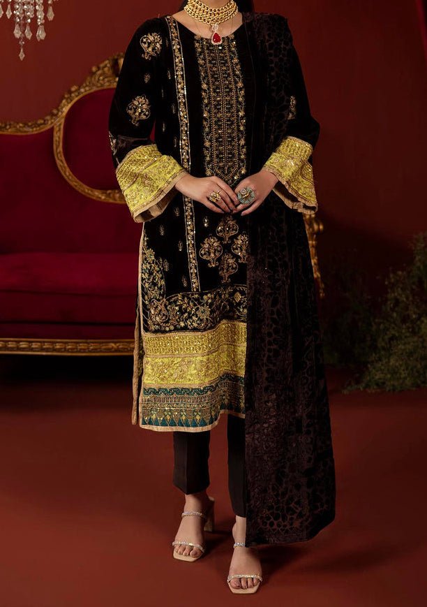 Adan's Libas Plachi Pakistani Velvet Dress - db27419