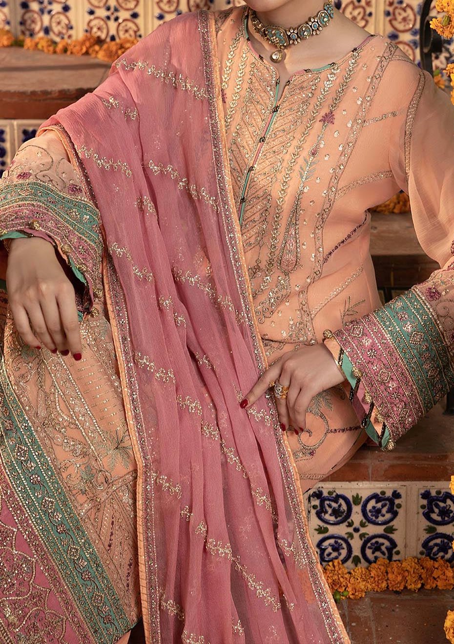 Adan's Libas Rang E Mehfil Pakistani Palazzo Suit - db27721