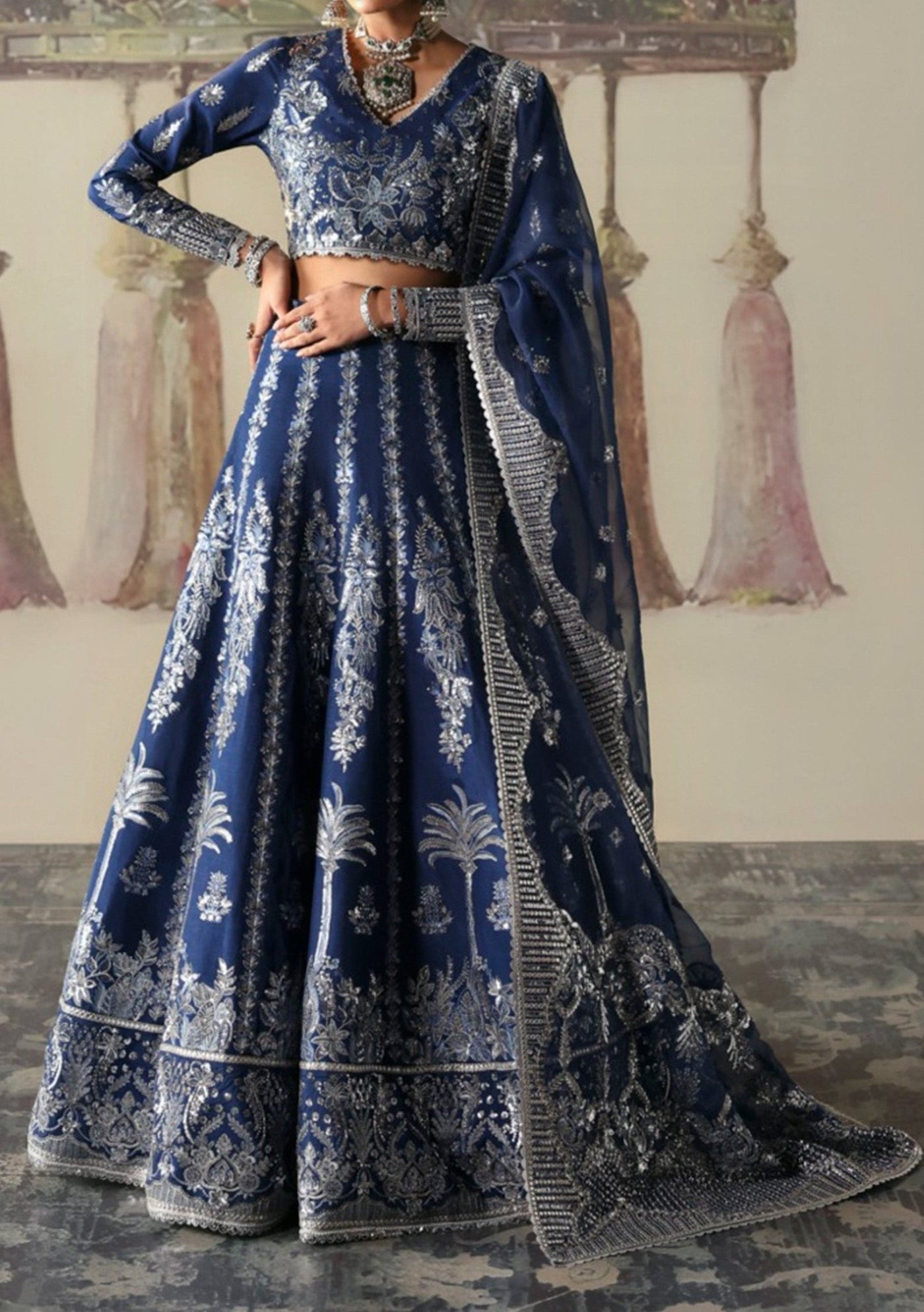 Afrozeh Divani Pakistani Lehenga Suit - db27888