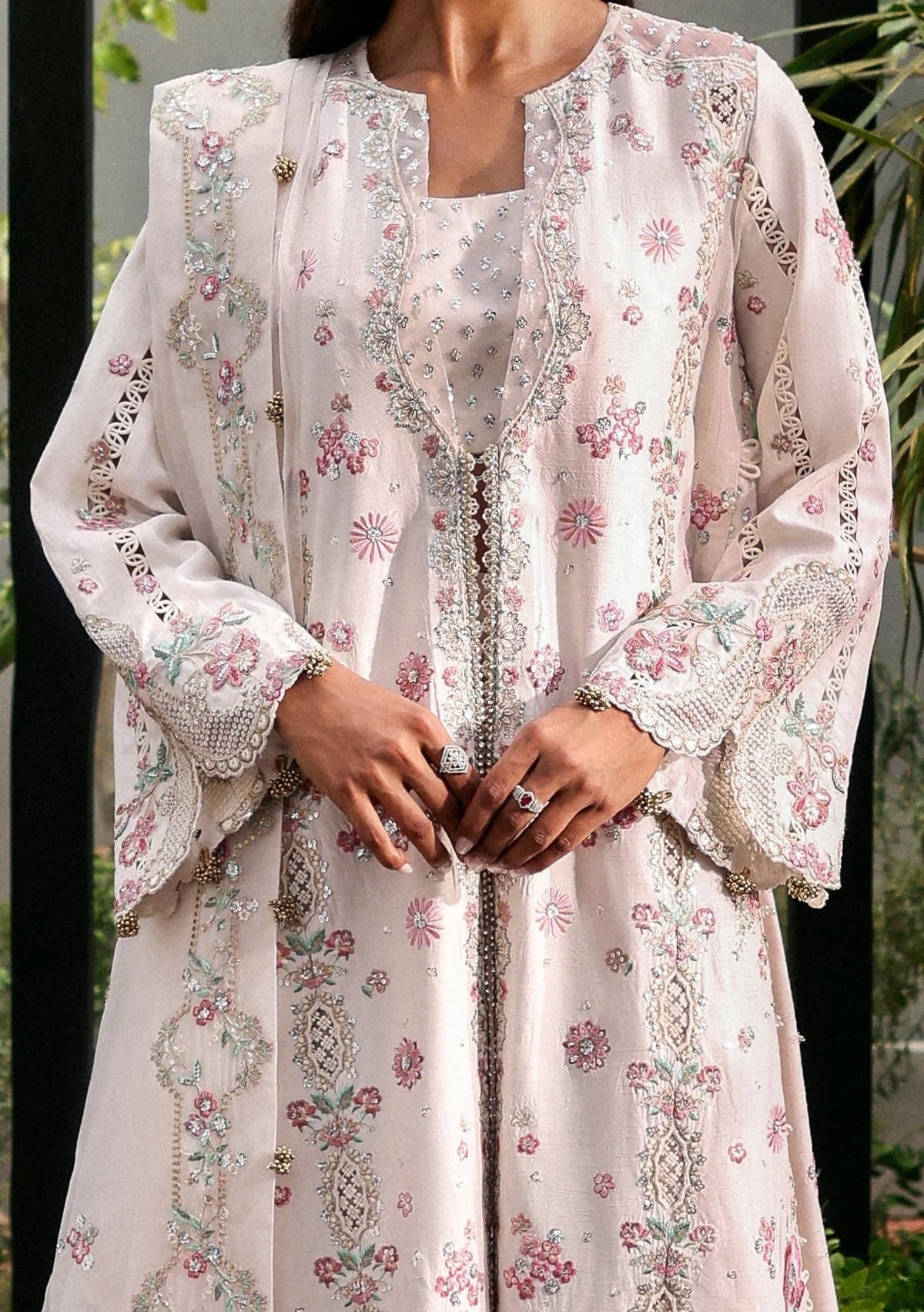 Afrozeh La Fuchsia Pakistani Luxury Dress - db29924