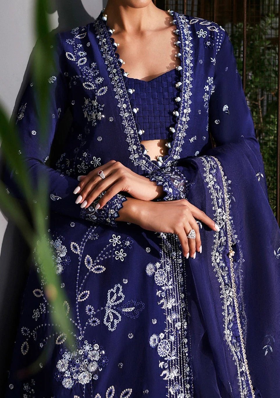 Afrozeh La Fuchsia Pakistani Luxury Dress - db29922