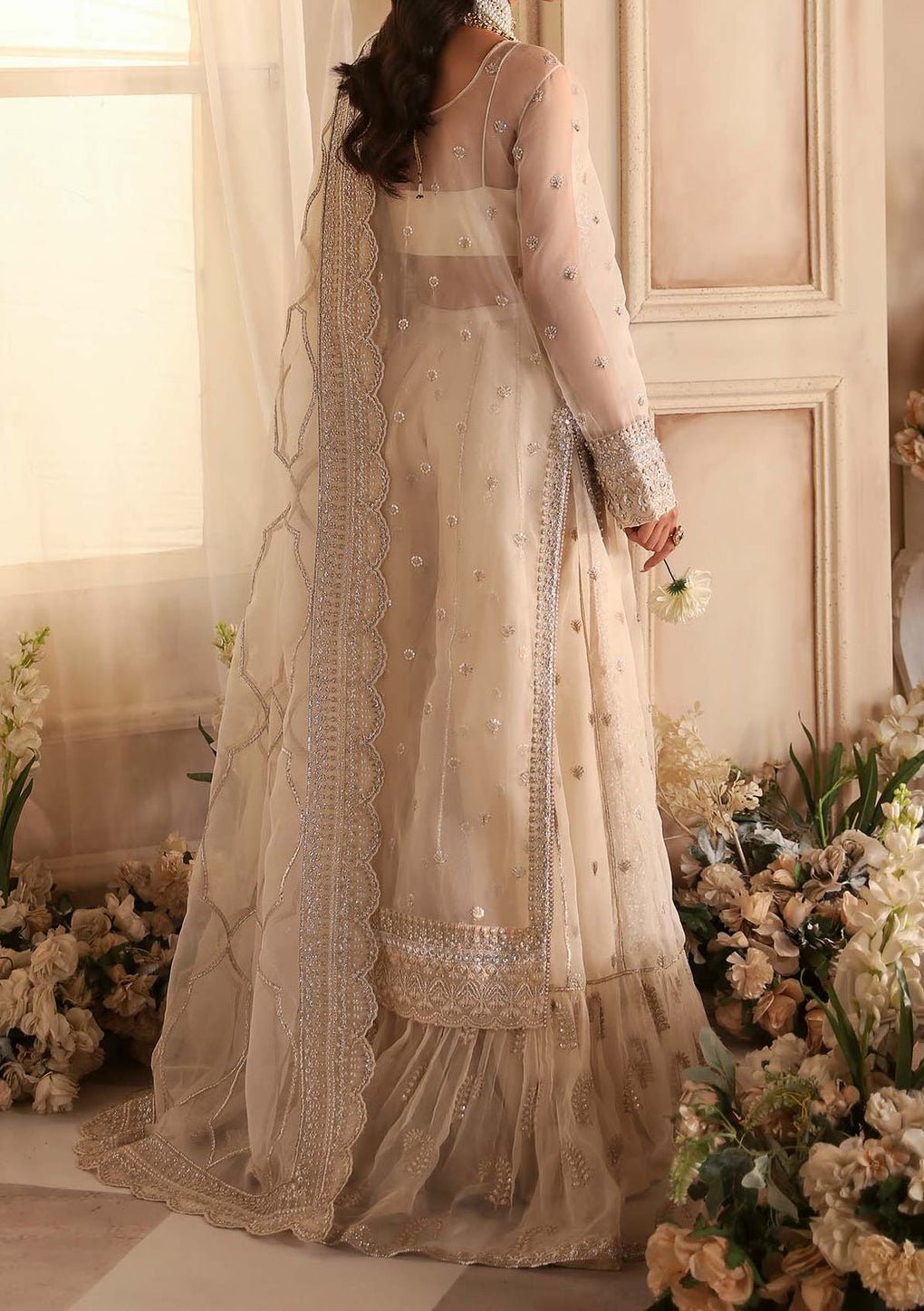 Akbar Aslam Azucena Pakistani Luxury Organza Dress - db27210