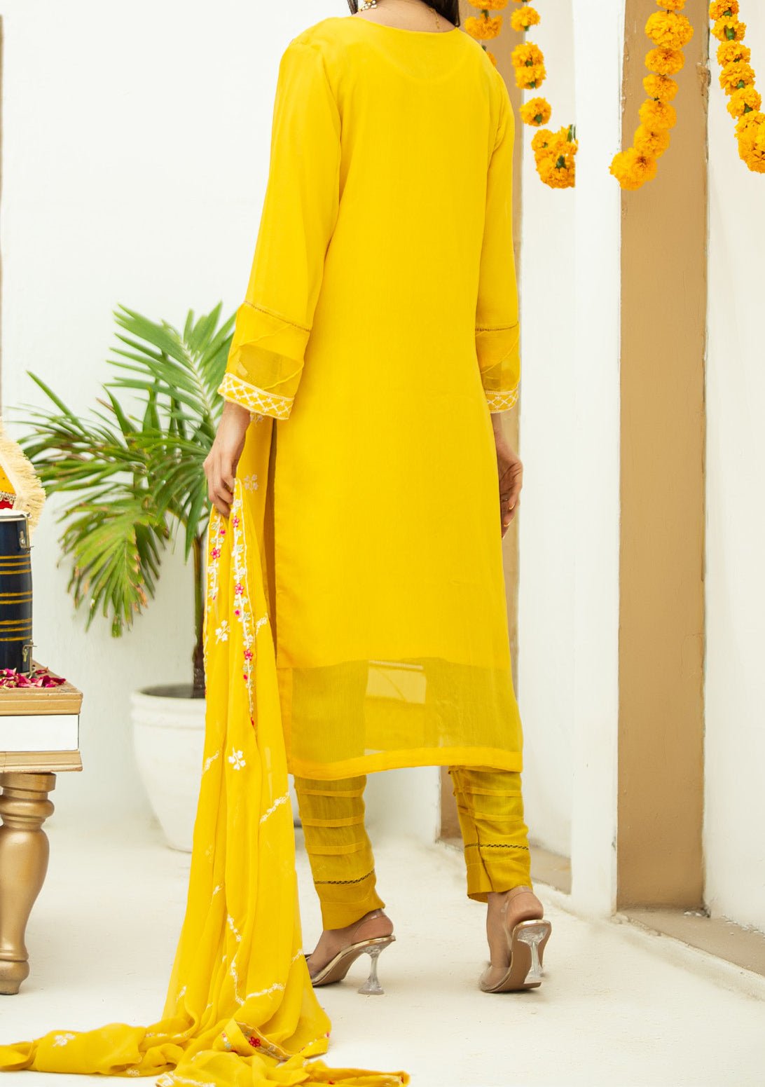 Al Jannat Ready Made Embroidered Chiffon Dress - db27815