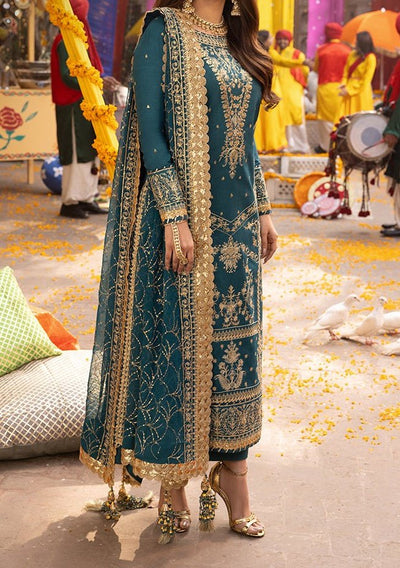 Asim Jofa Chamak Damak Pakistani Twisted Silk Dress - db27016