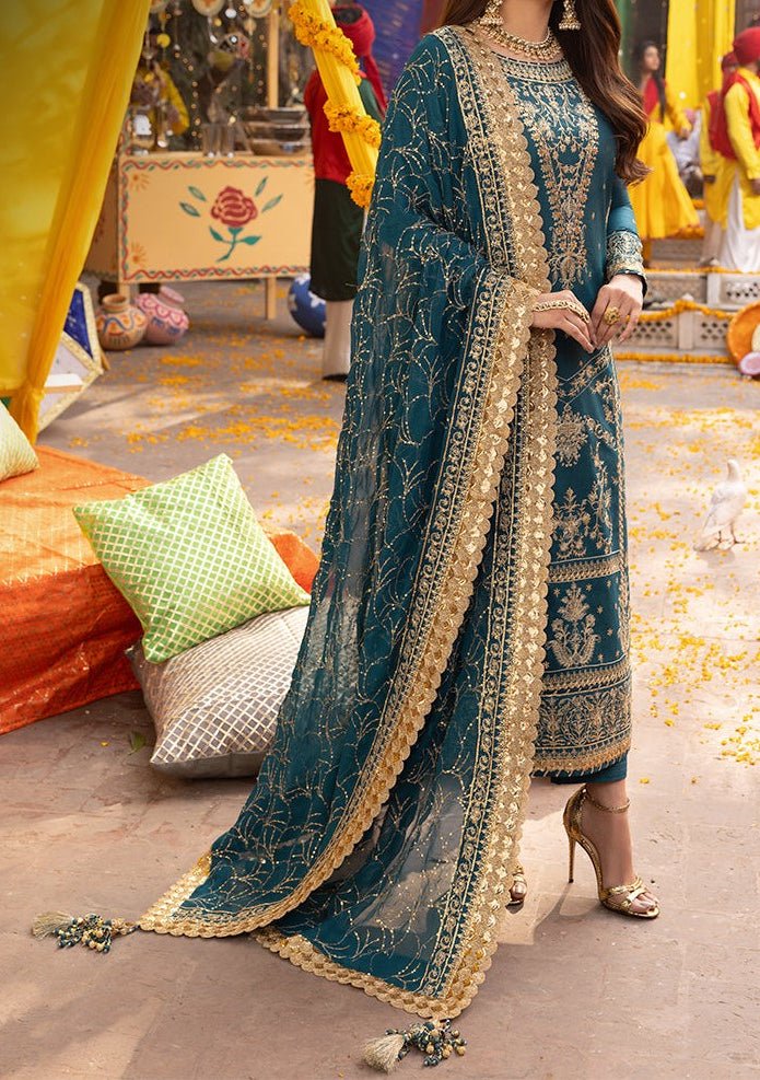 Asim Jofa Chamak Damak Pakistani Twisted Silk Dress - db27016