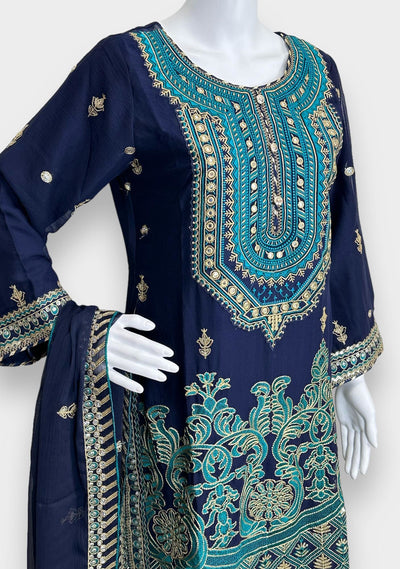 Asim Jofa Replica Embroidered Chiffon Dress - db25271