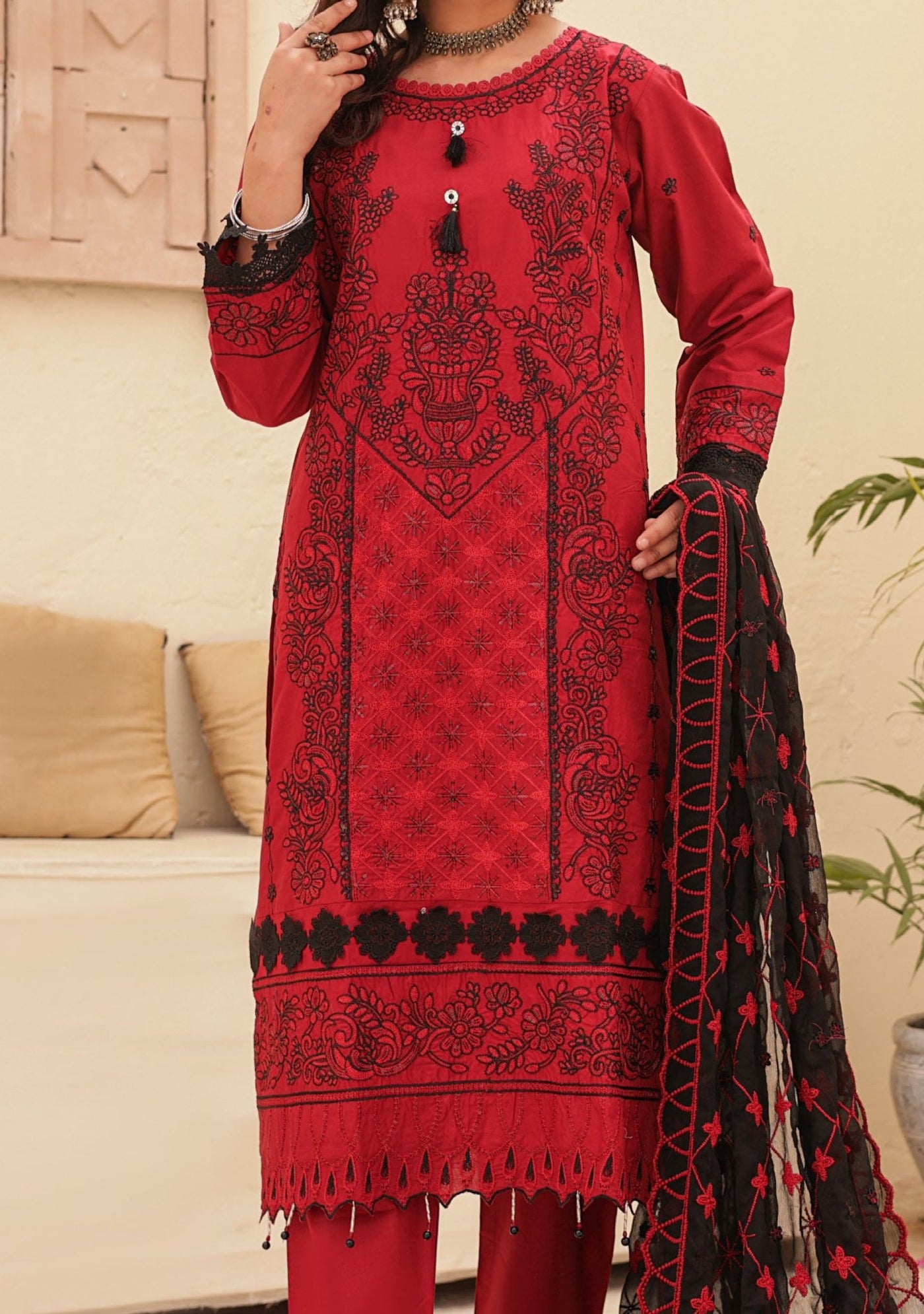 Bella Ready Made Pakistani Heavy Embroidered Lawn Dress - db25851