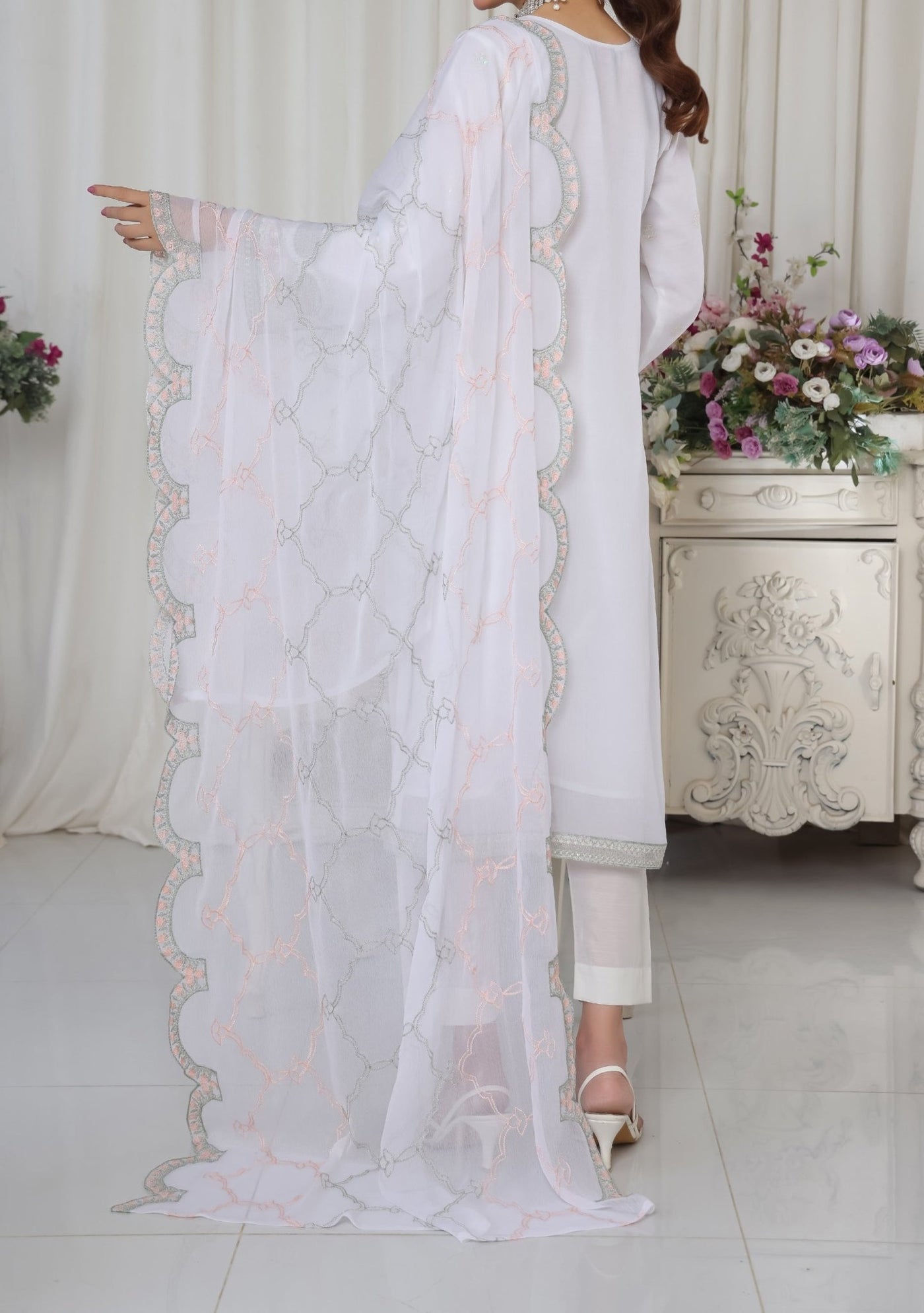Bin Hameed Aafrin Luxury Embroidered Chiffon Dress - db30224