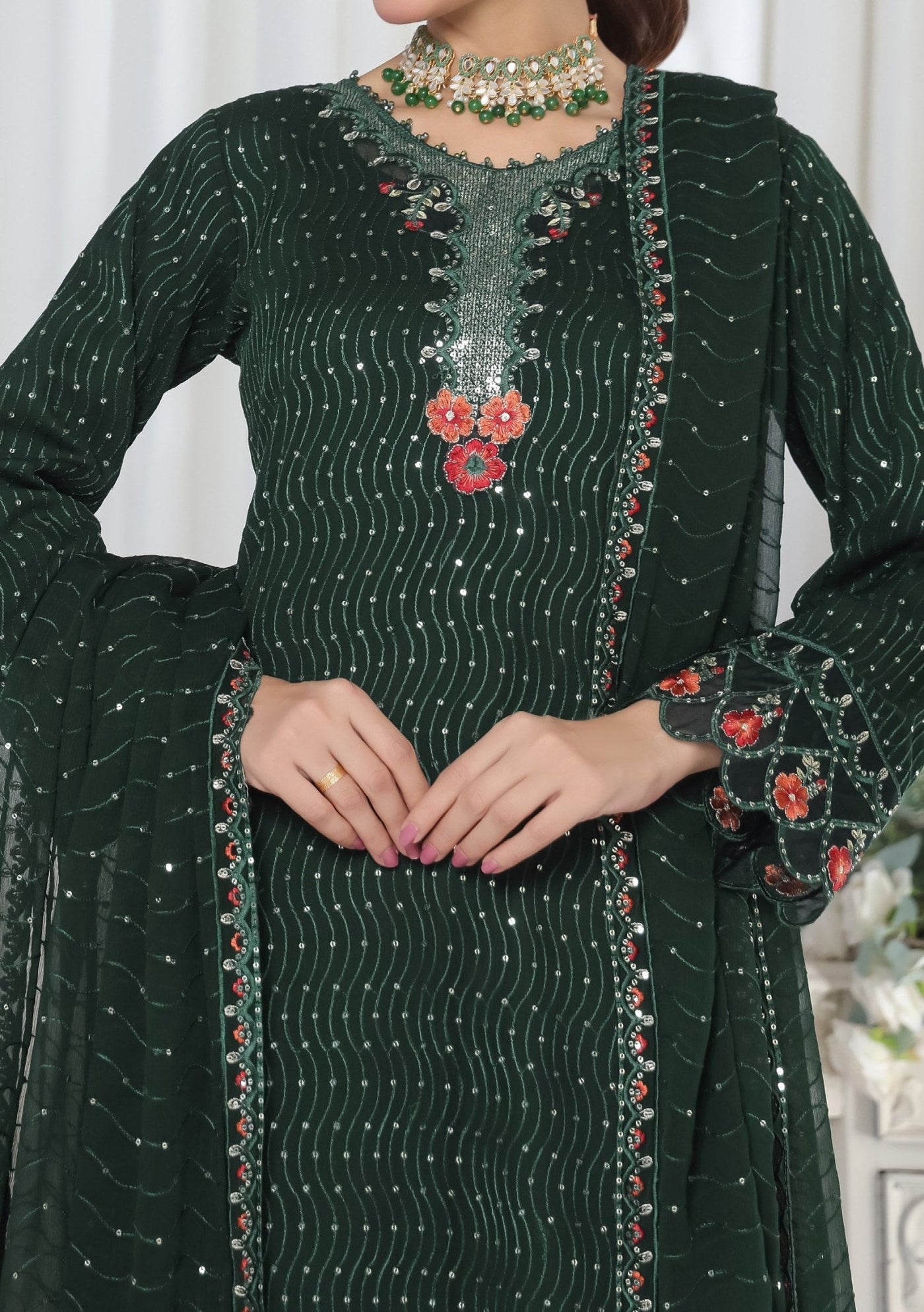 Bin Hameed Aafrin Luxury Embroidered Chiffon Dress - db30225