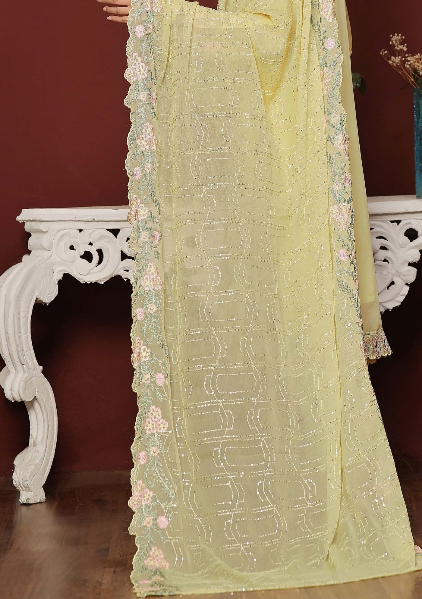 Bin Hameed Nashwa Luxury Embroidered Chiffon Dress - db27823