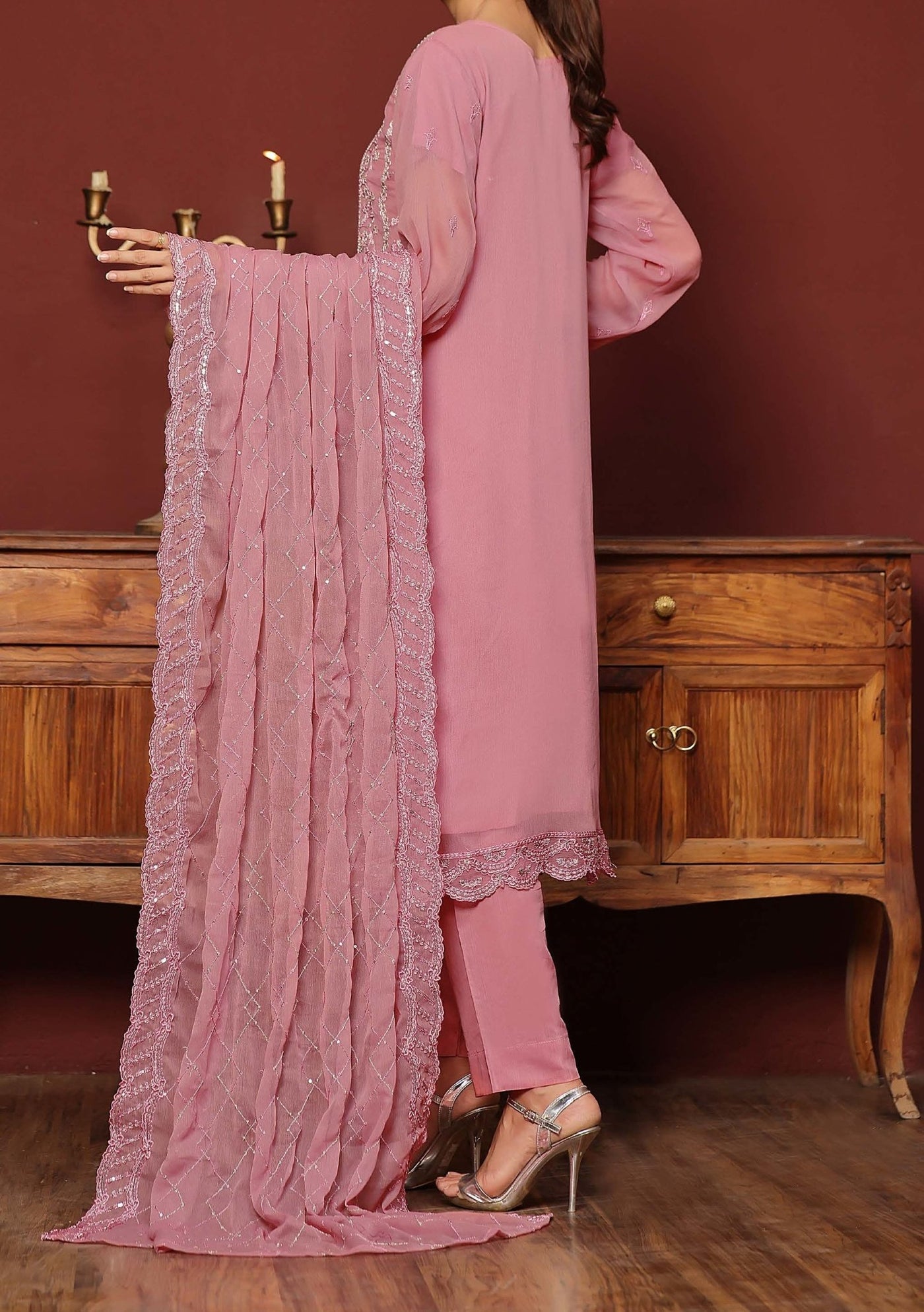 Bin Hameed Nashwa Luxury Embroidered Chiffon Dress - db27826