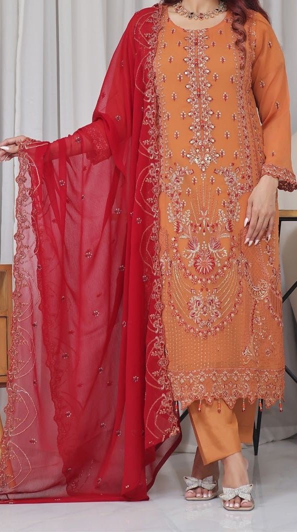 Bin Hameed Nisha Luxury Embroidered Chiffon Dress - db28012