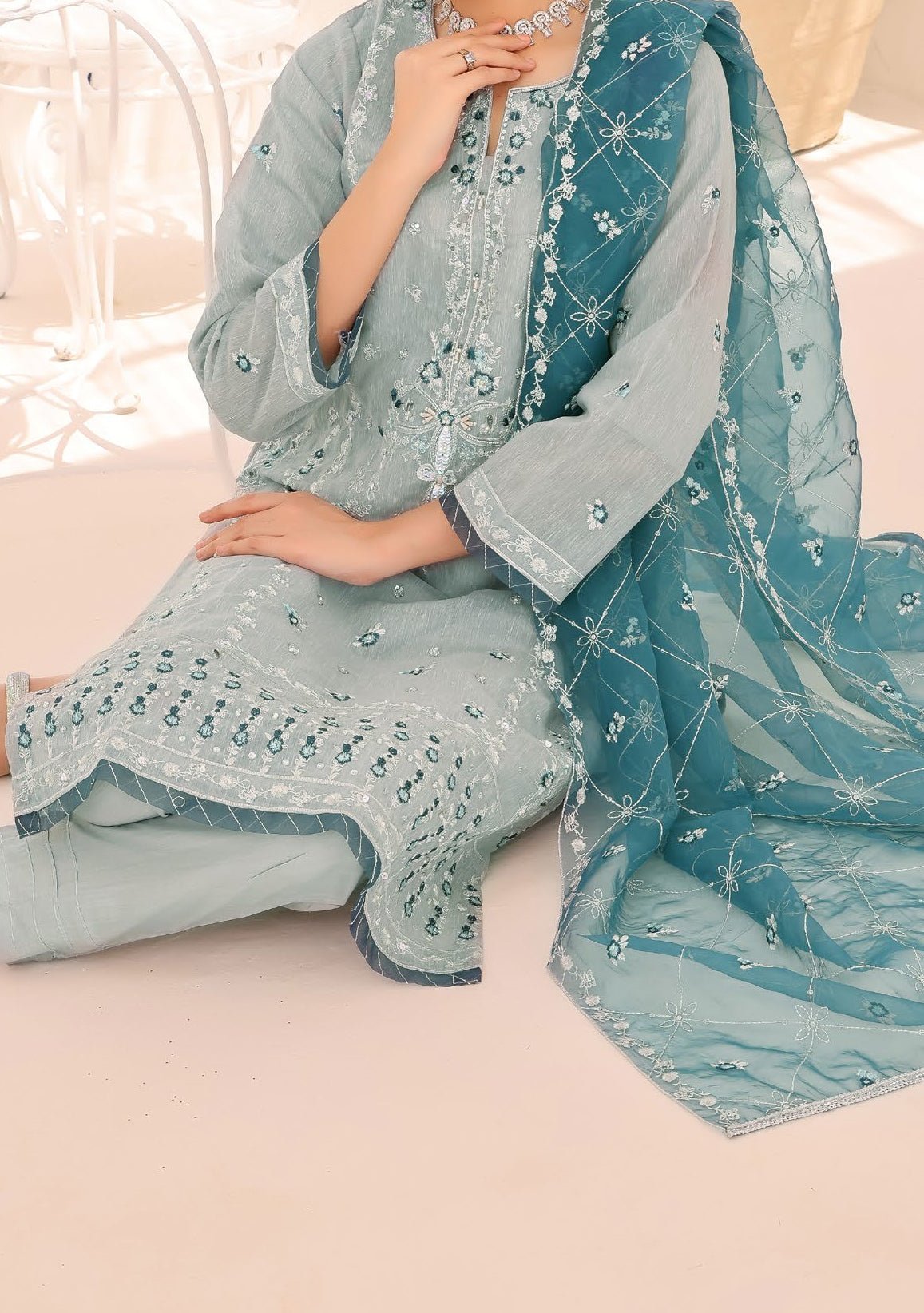 Bin Hameed Rang E Haya Heavy Embroidered Khaddi Net Dress - db25741