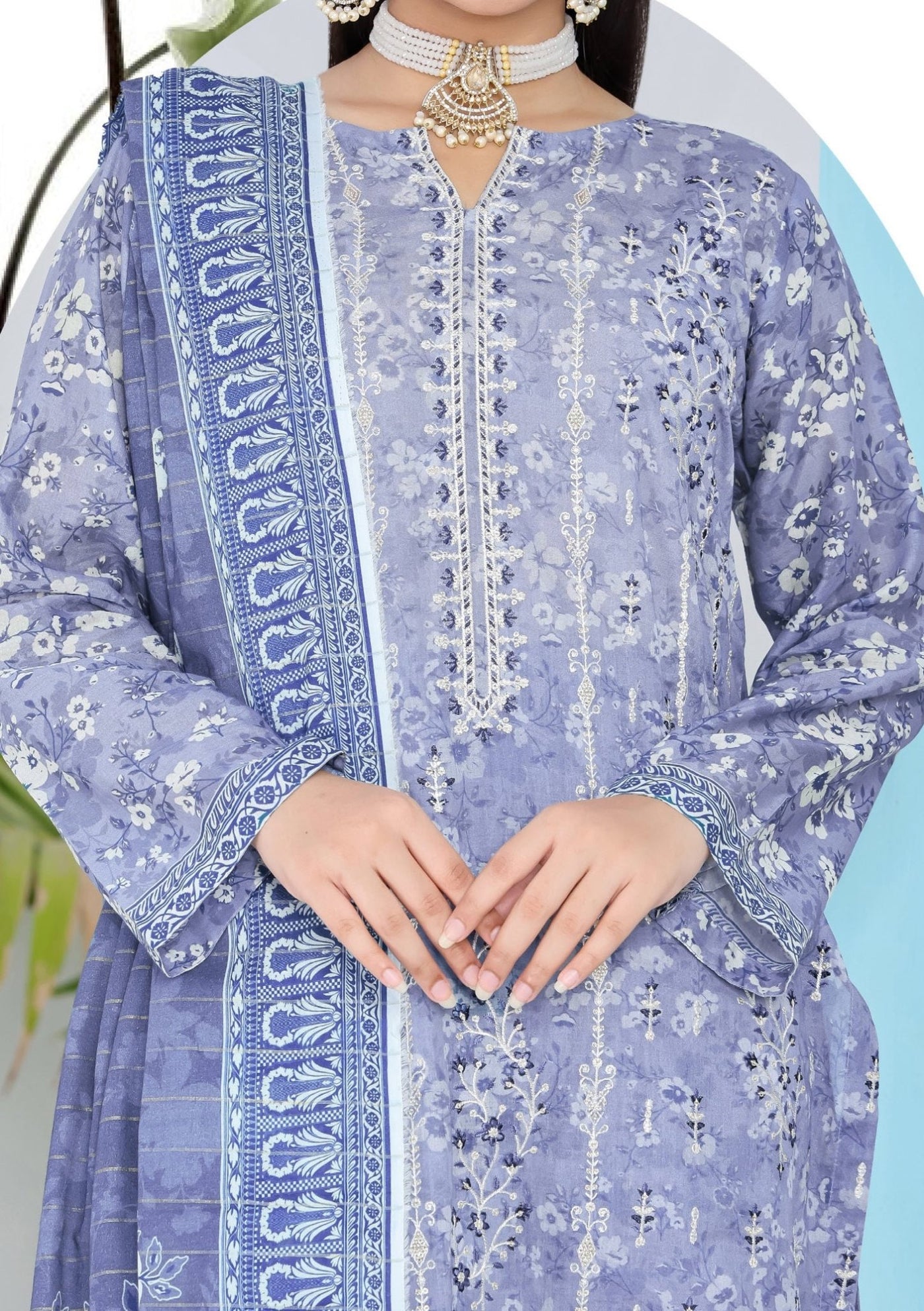 Bin Hameed Rozina Embroidered Printed Lawn Dress - db26198