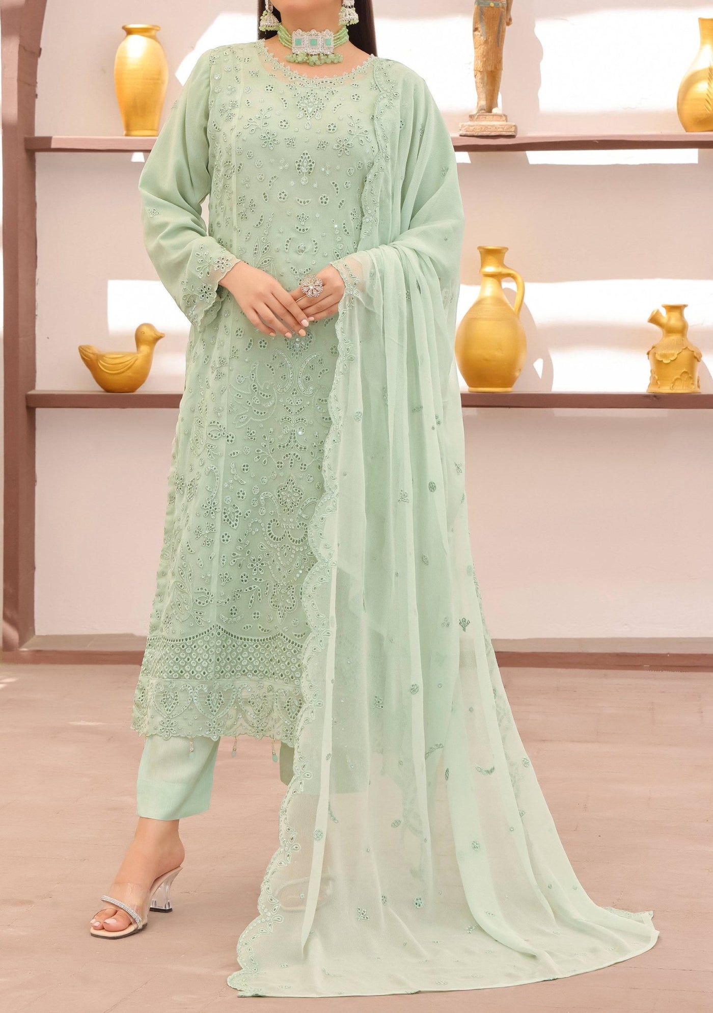 Bin Hameed Rubab Luxury Embroidered Chiffon Dress - db27842