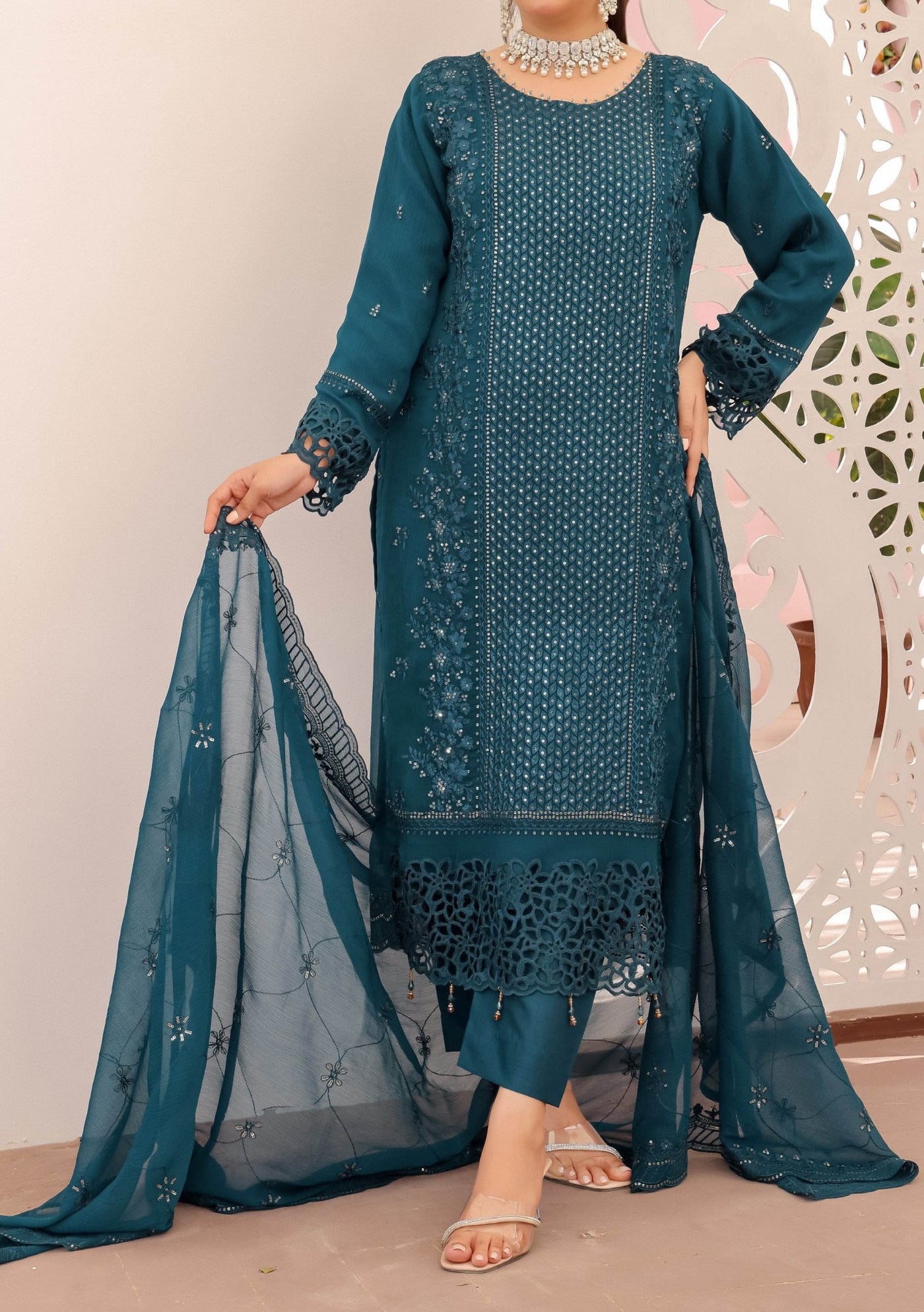 Bin Hameed Rubab Luxury Embroidered Chiffon Dress - db27850