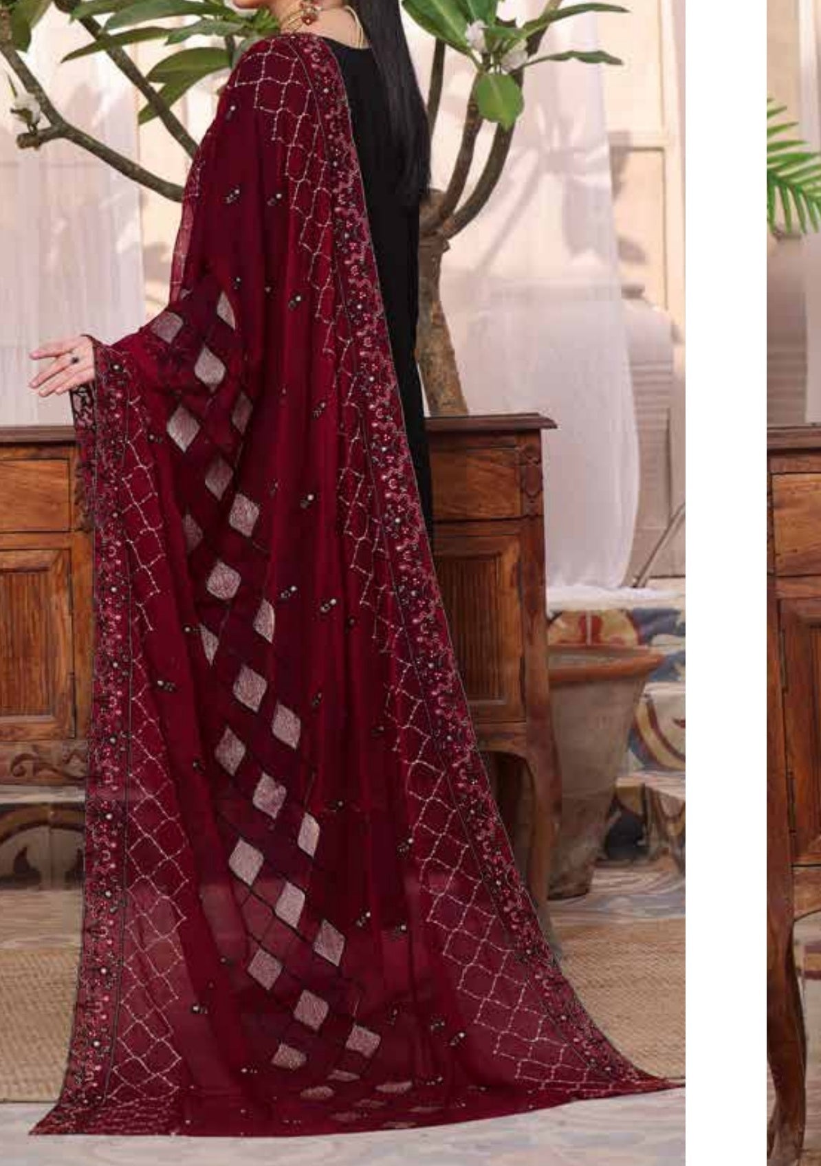 Bin Hameed Zalfaa Luxury Embroidered Chiffon Dress - db27860