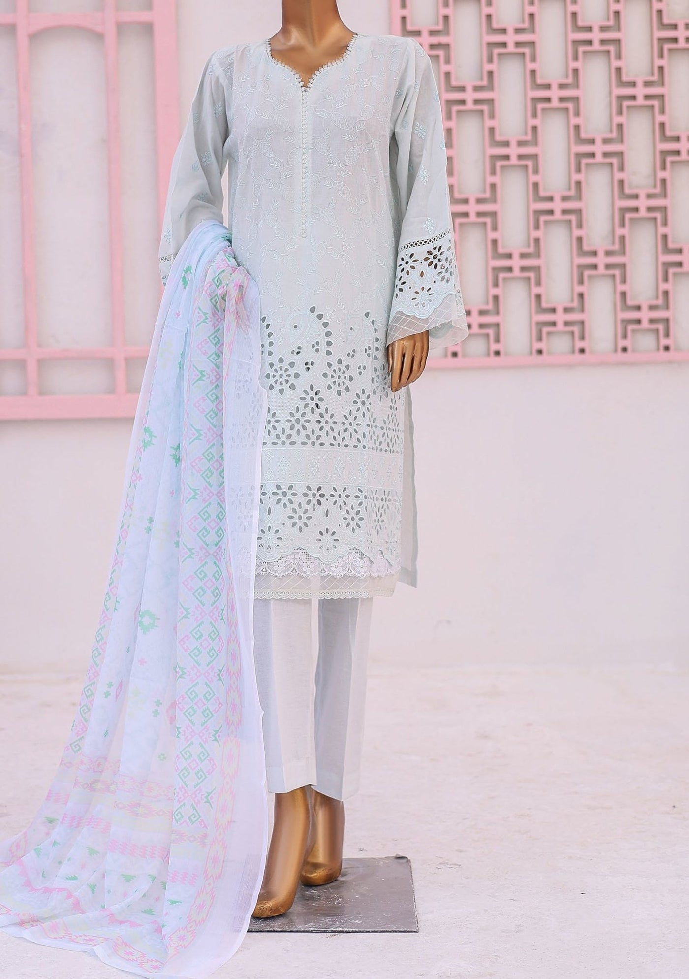 Bin Saeed Ready Made Embroidered Chikankari Dress - db26280