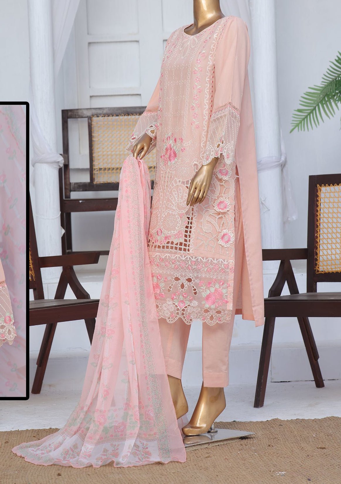 Bin Saeed Ready Made Embroidered Cotton Dress - db27835