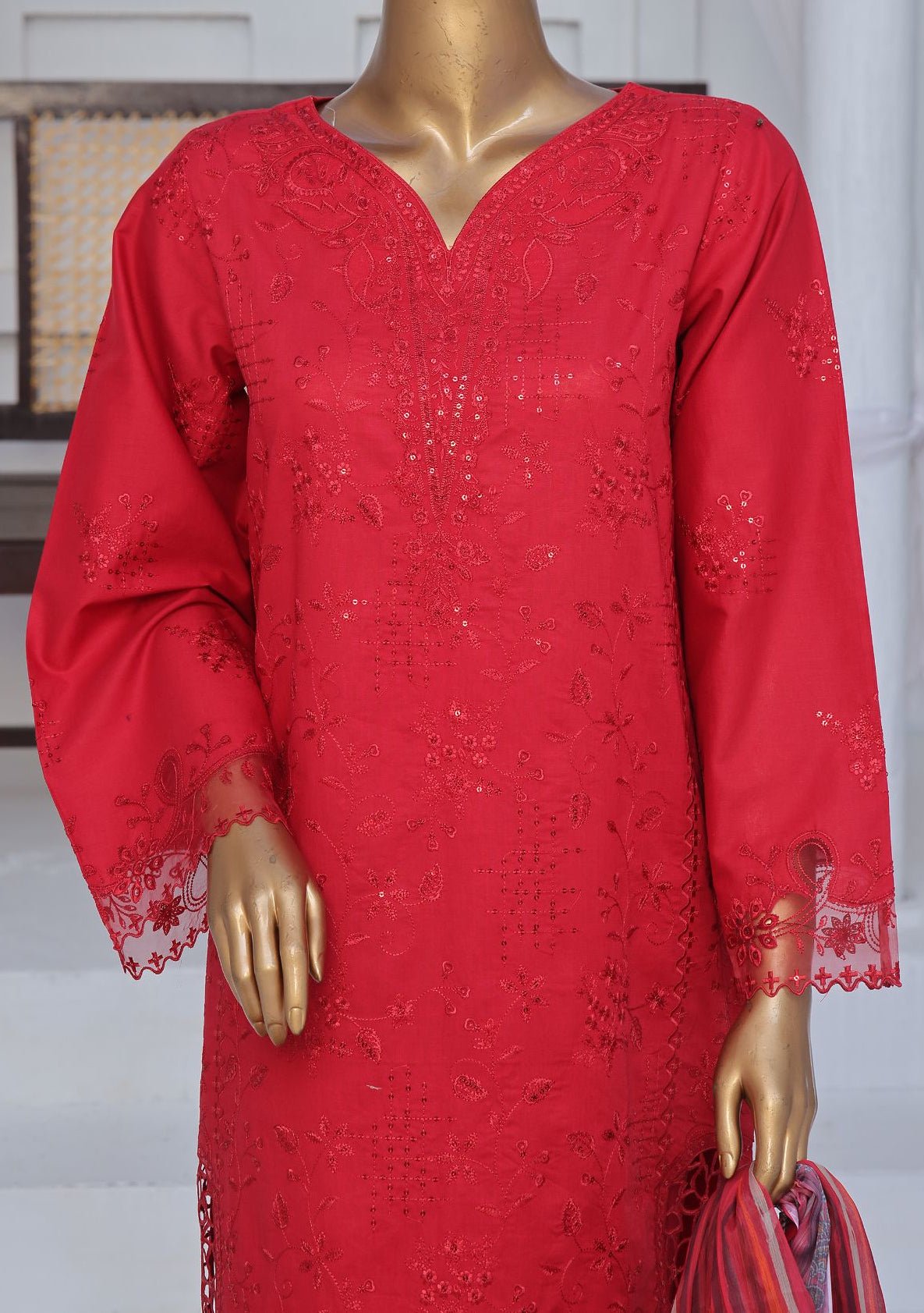 Bin Saeed Ready Made Embroidered Cotton Dress - db27834