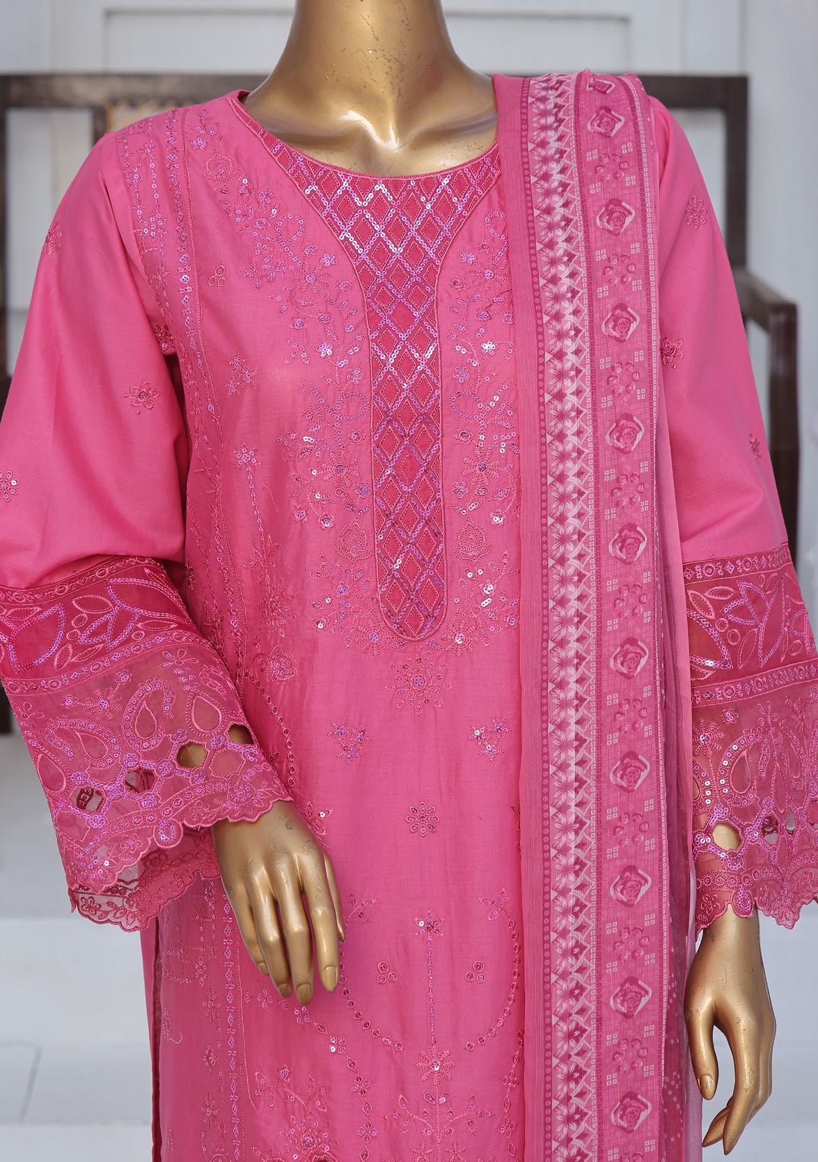 Bin Saeed Ready Made Embroidered Cotton Dress - db27838