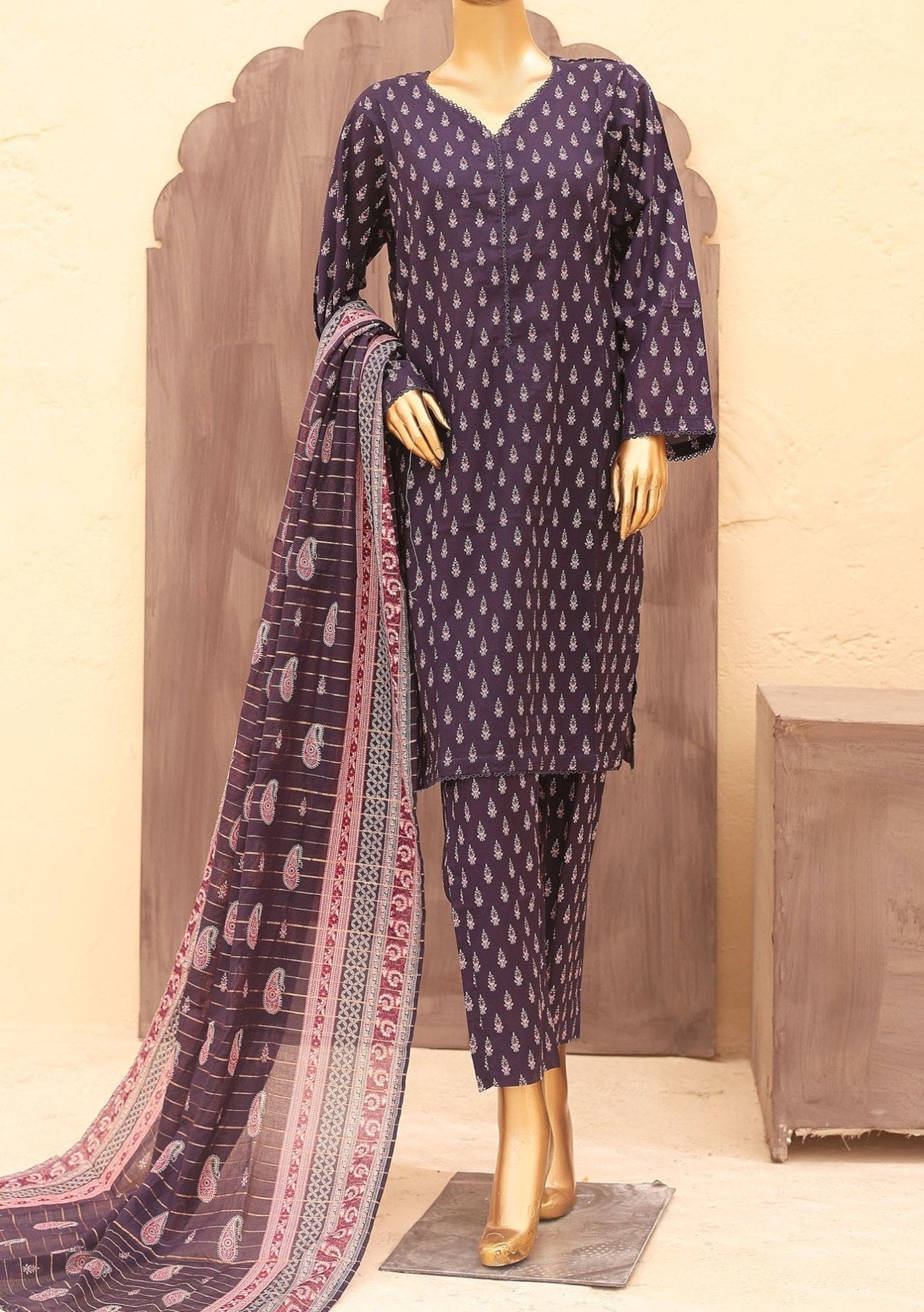 Bin Saeed Ready Made Printed Lawn Dress - db26376