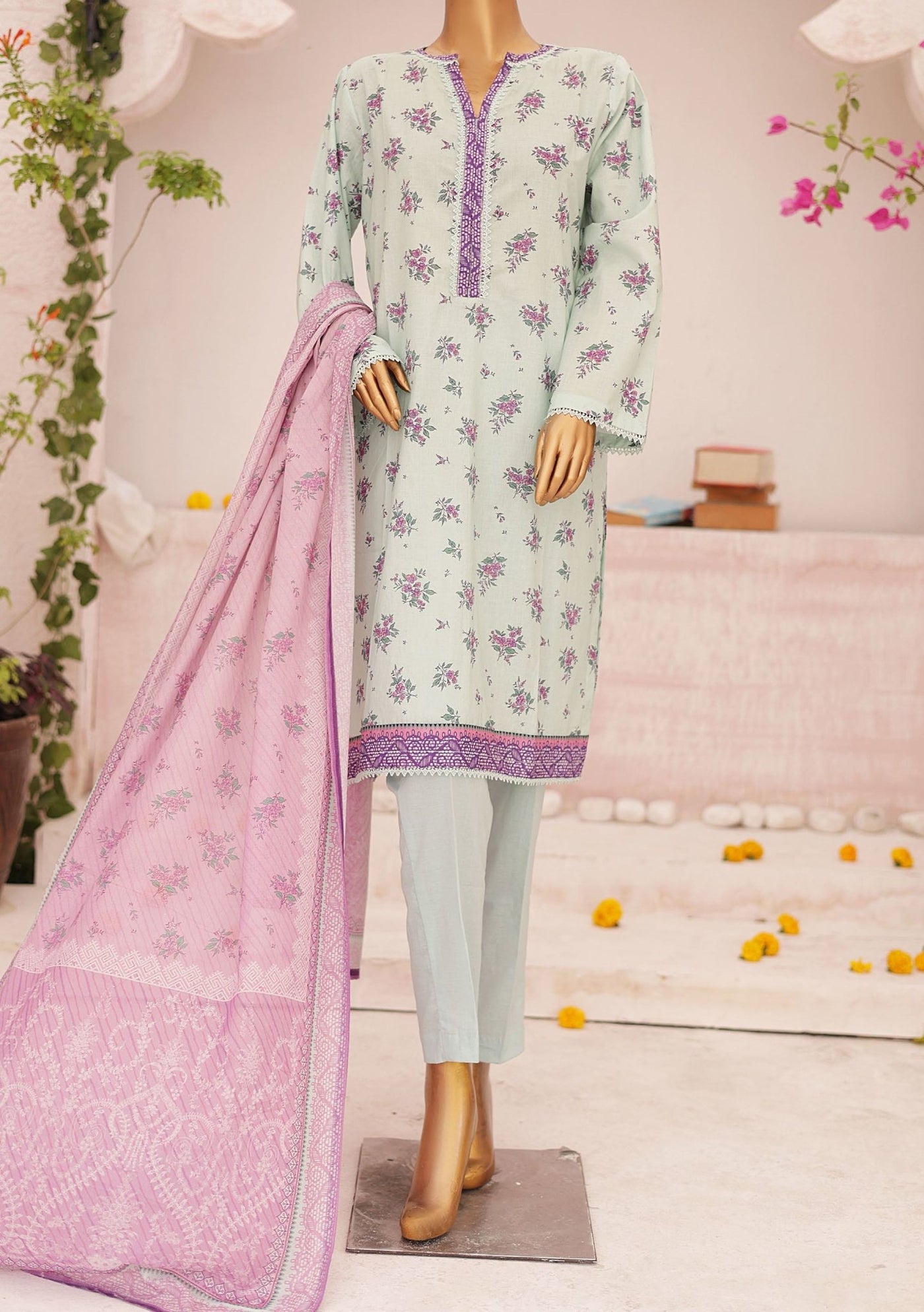 Bin Saeed Ready Made Printed Lawn Dress - db26001