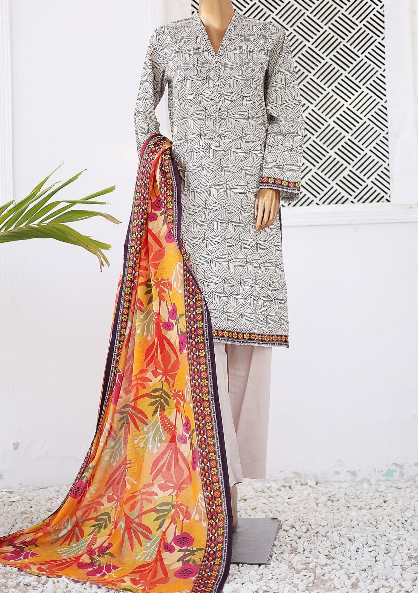 Bin Saeed Ready Made Printed Lawn Dress - db26232