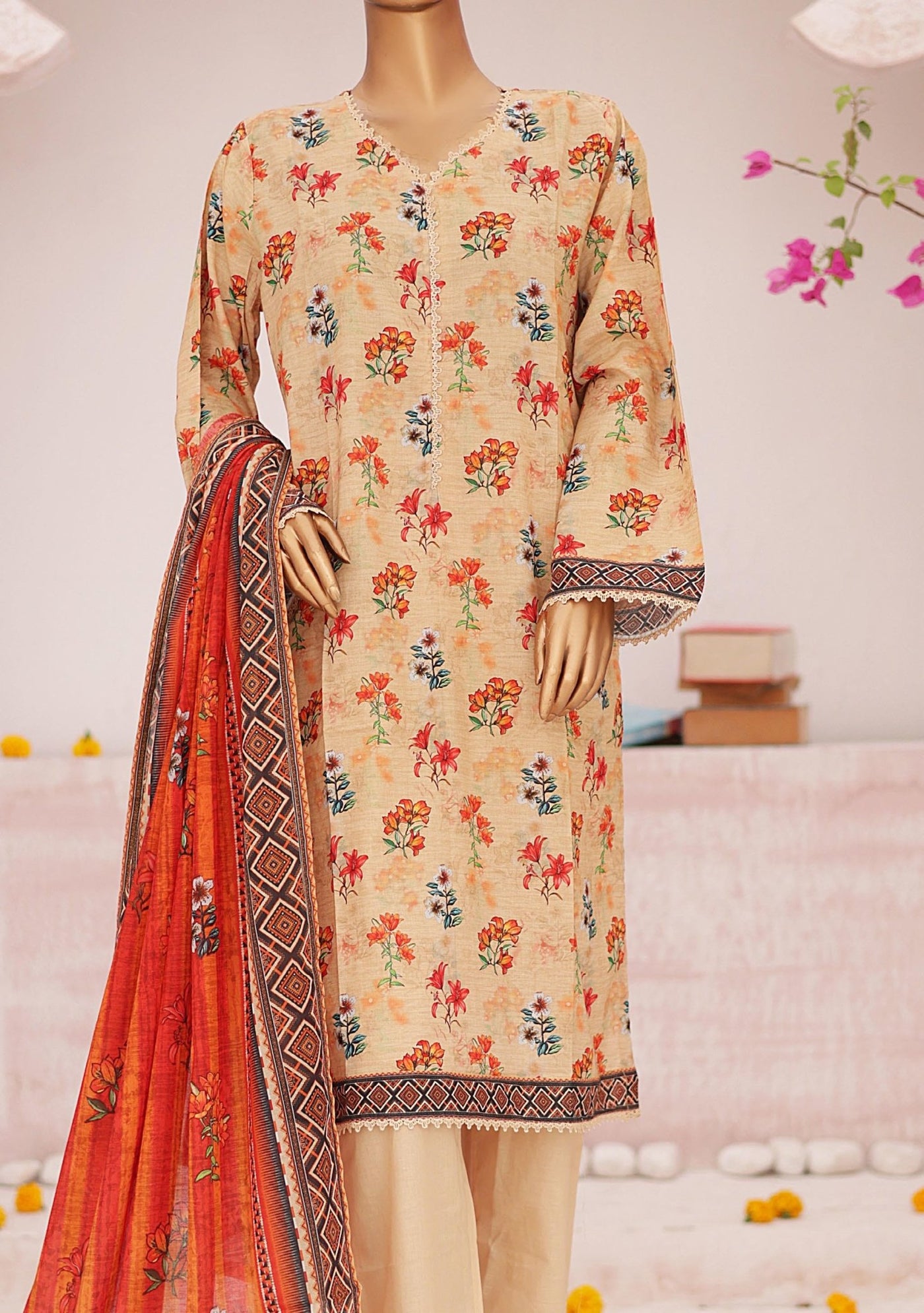 Bin Saeed Ready Made Printed Lawn Dress - db26003