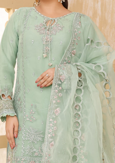 Bint - E - Noor Rania Embroidered Organza Dress - db29664