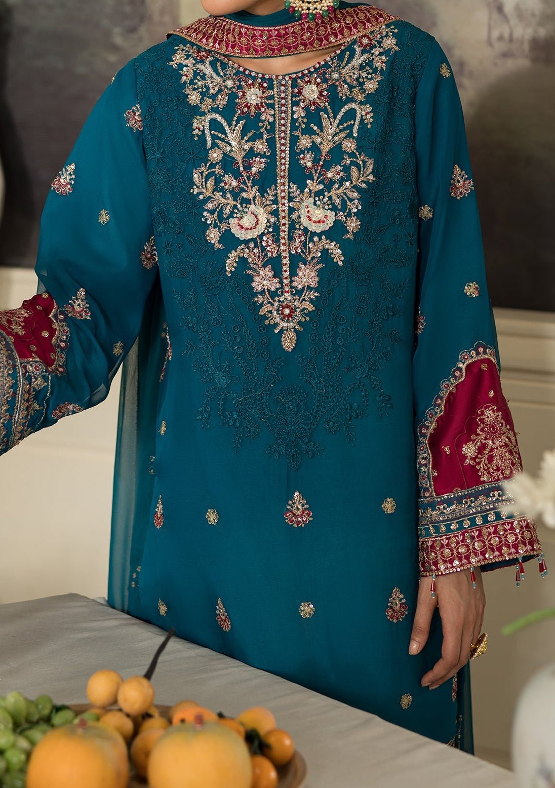 Emaan Adeel Lara Pakistani Luxury Chiffon Dress - db26607