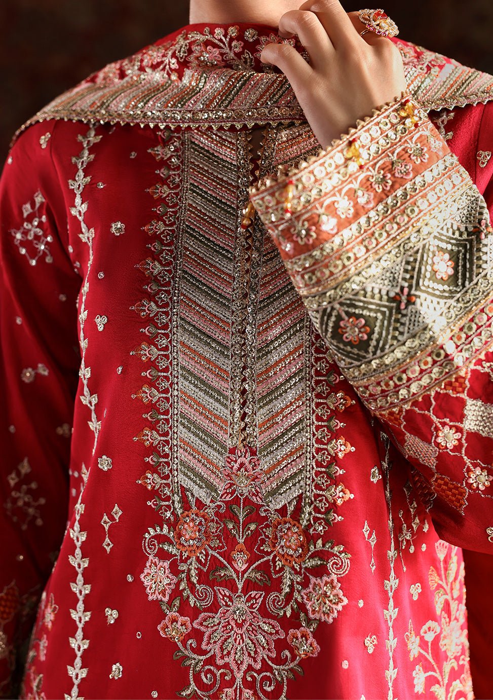 Emaan Adeel Pakistani Luxury Silk Dress - db30353