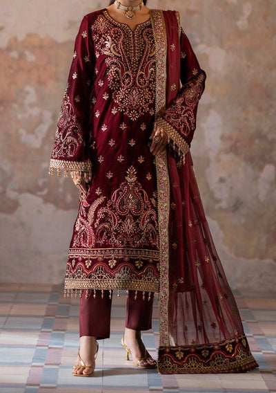 Emaan Adeel Saanjh Luxury Velvet Dress - db27588