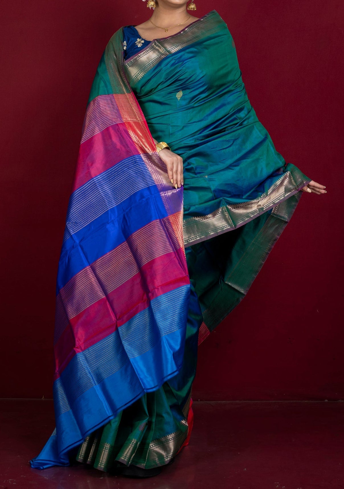 Exclusive Handwoven Katan Silk Saree - db27345