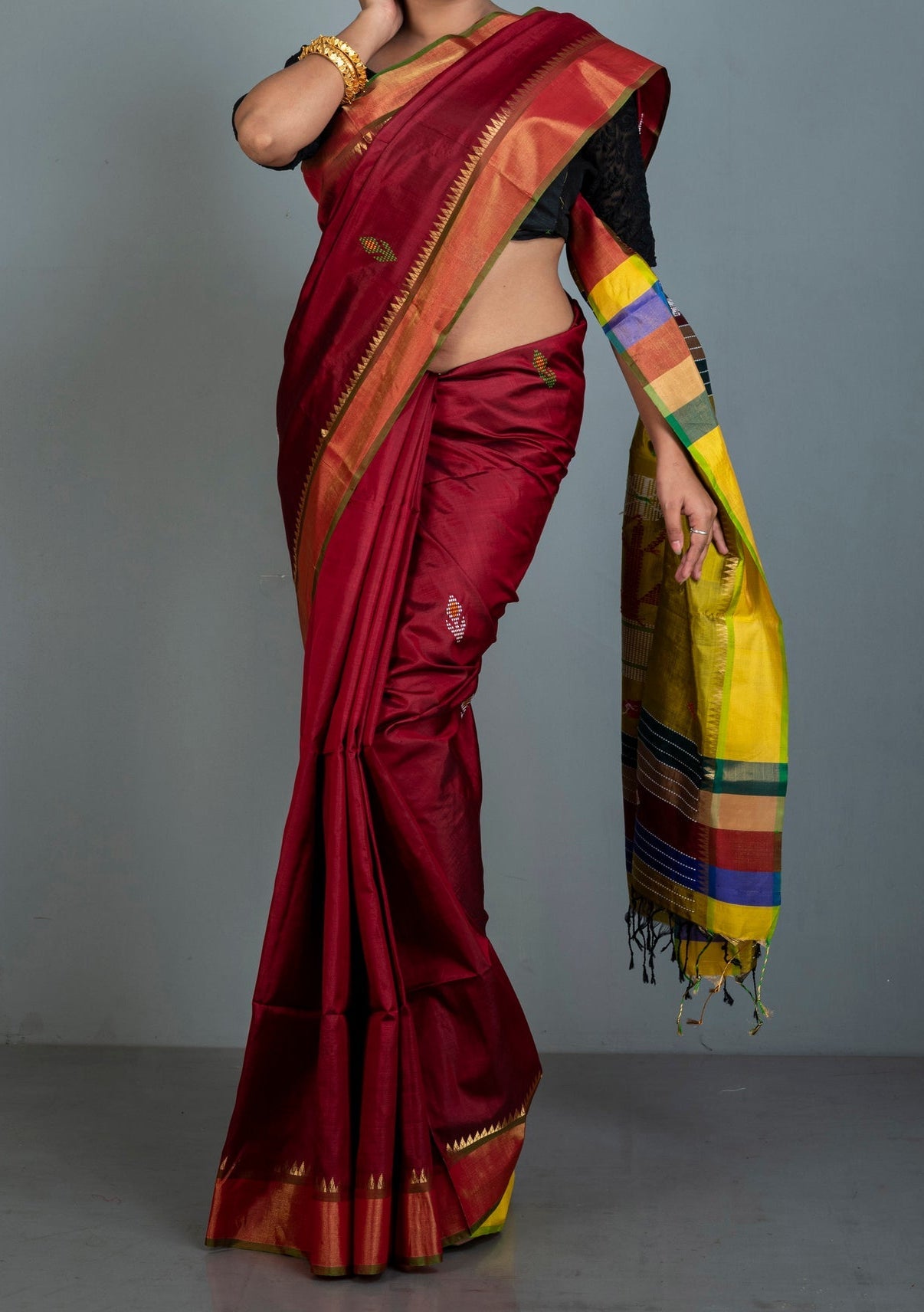 Exclusive Handwoven Katan Silk Saree - db27344