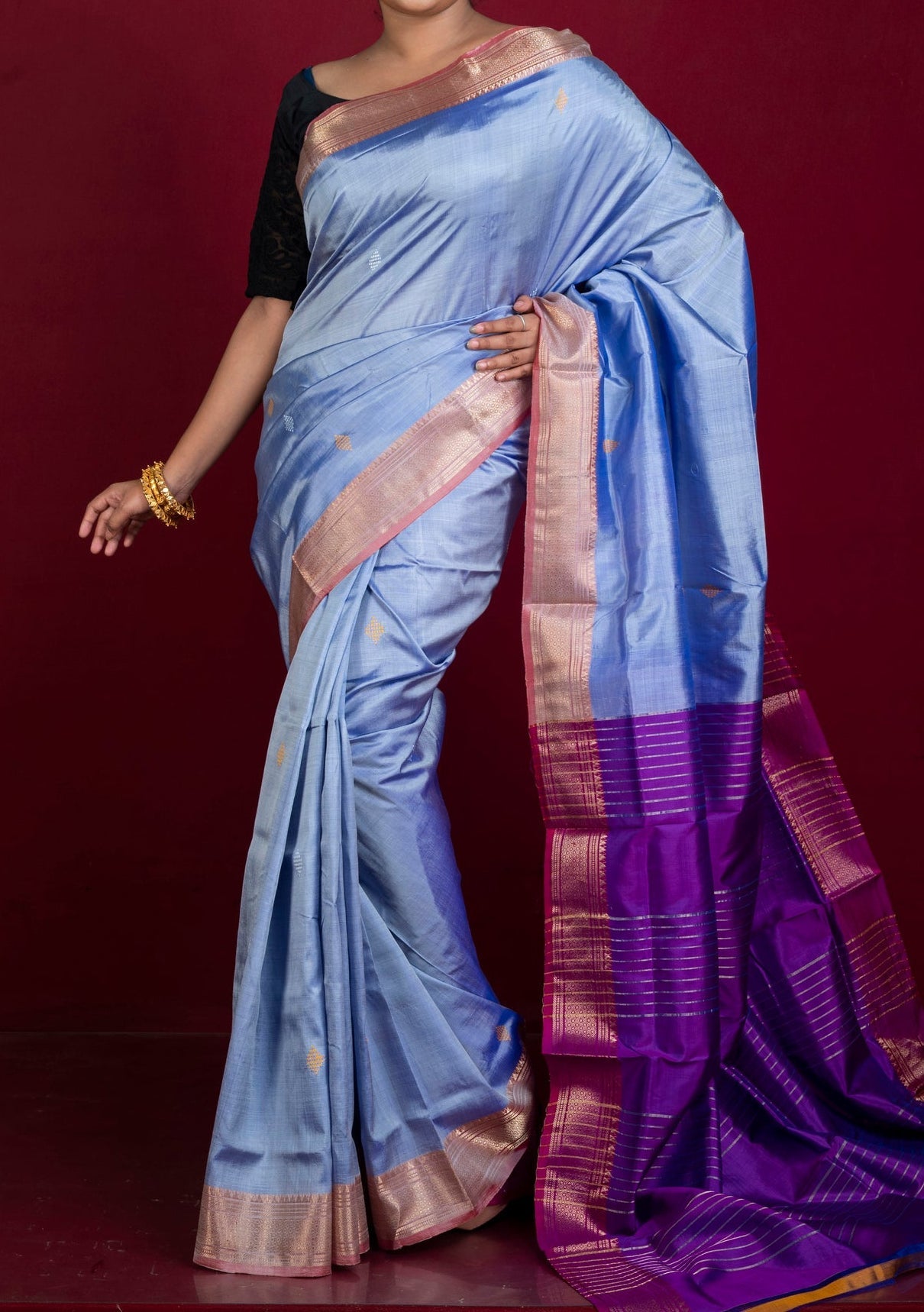 Exclusive Handwoven Katan Silk Saree - db27346