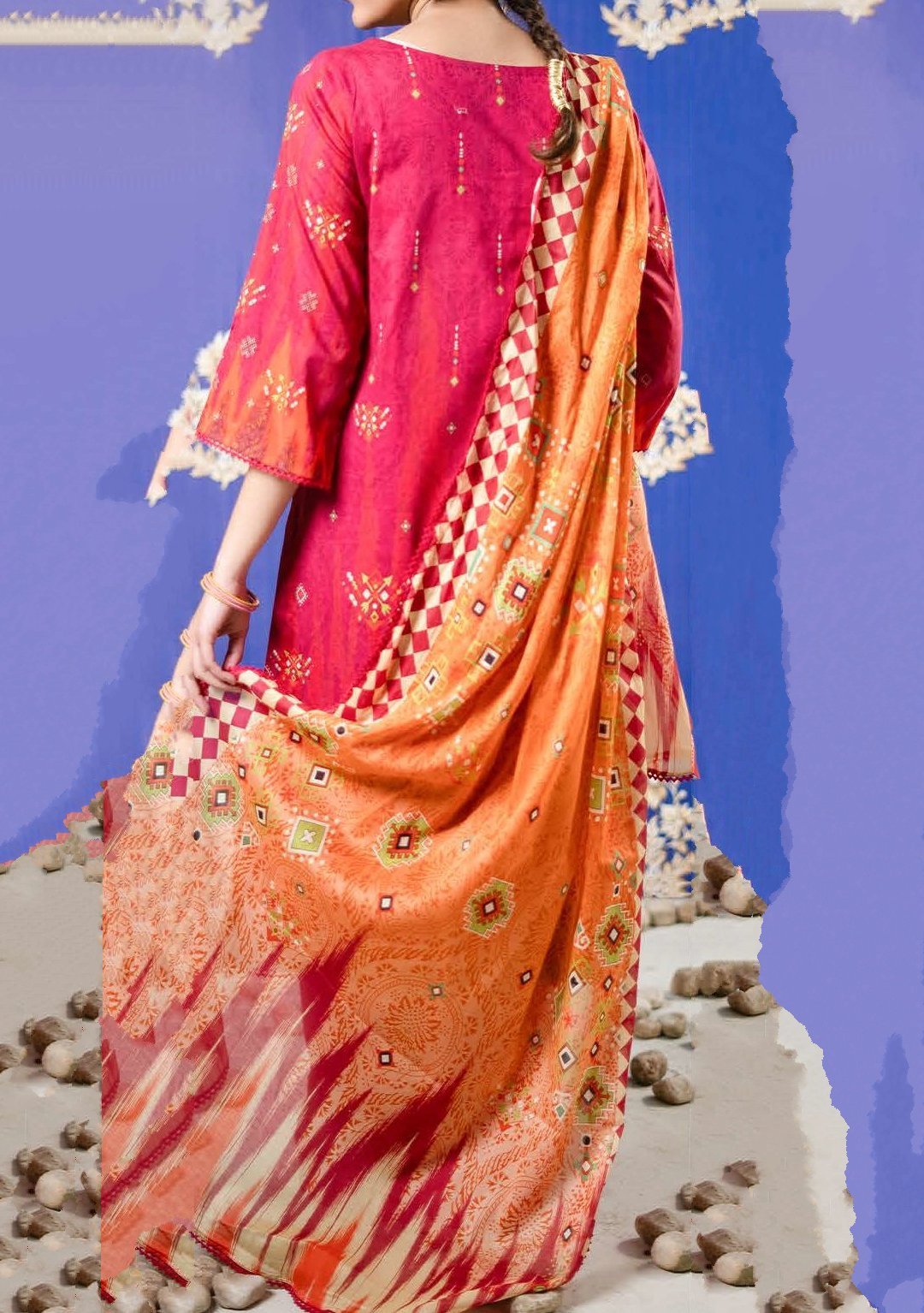 Gulljee Naqsh Ready Made Embroidered Printed Lawn - db26371