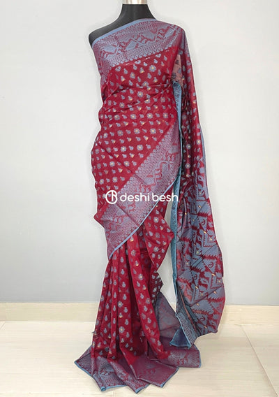 Handloom Jacquard Jamdani Silk Saree - db26033