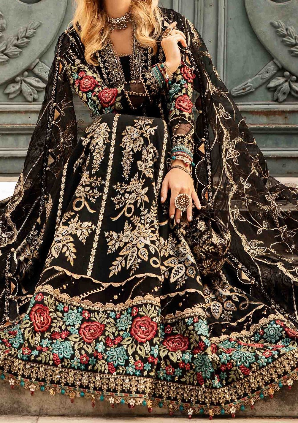 Maria.B Embroidered Pakistani Anarkali Suit - db27237