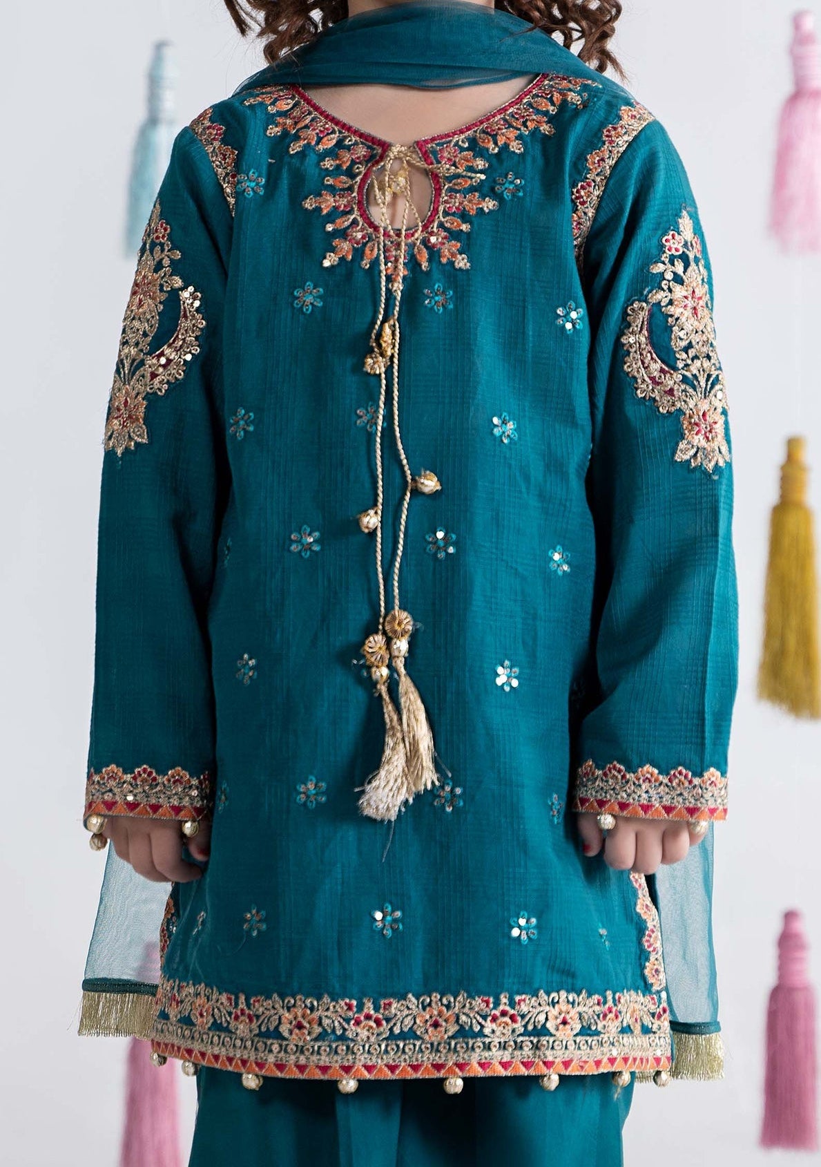 Maria.B Girl's Embroidered Doria Cotton Palazzo Suit - db26595