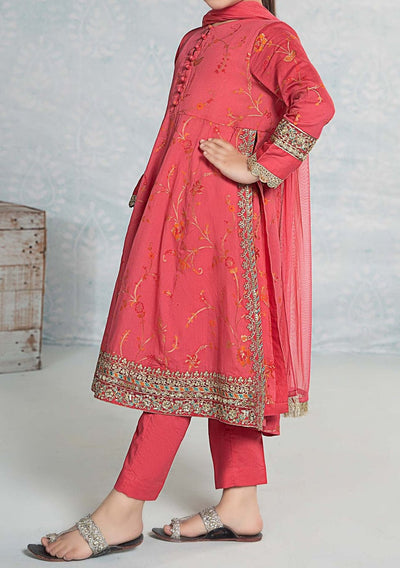 Maria.B Girl's Embroidered Jacquard Salwar Suit - db25945