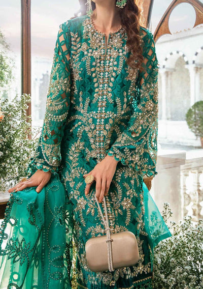 Maria.B Mbroidered Pakistani Luxury Organza Dress - db26294