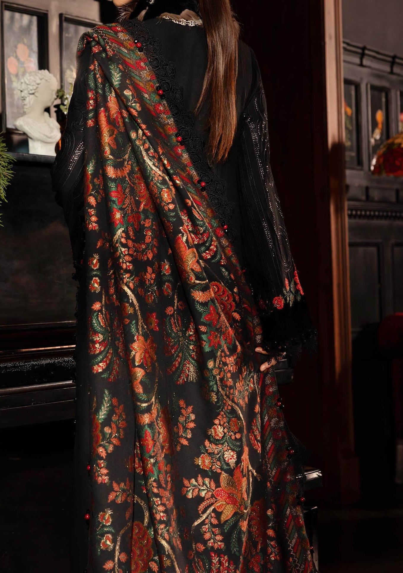 Maria.B Pakistani Luxury Embroidered Linen Suit - db30384